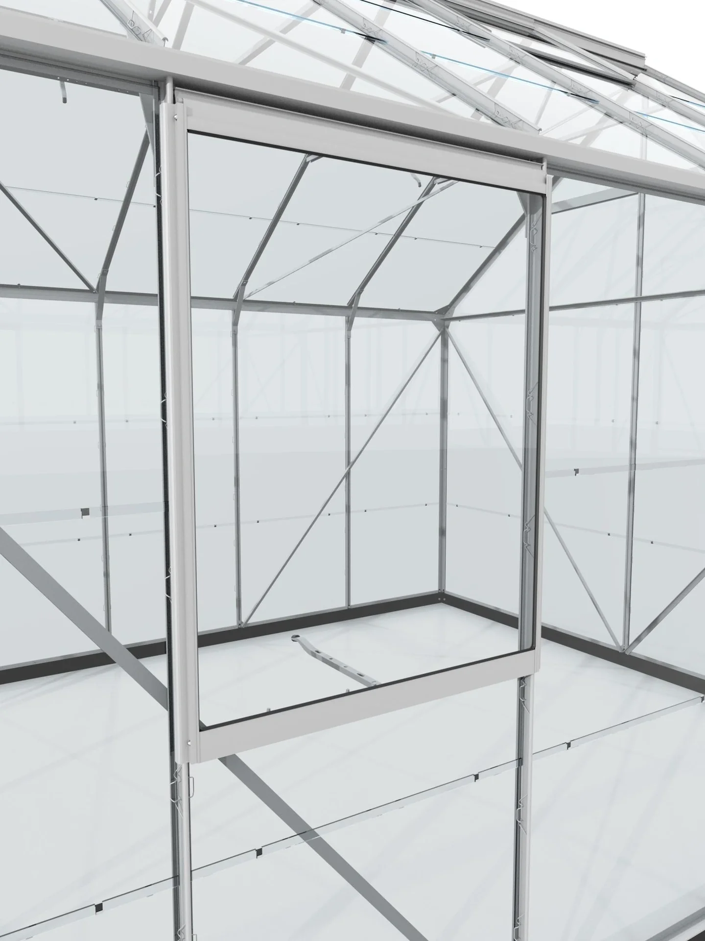 Seitenfenster V mit ESG 3 mm, Farbe alu - 3