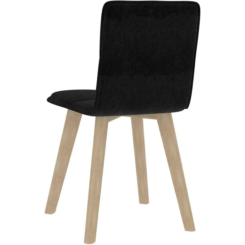 Esszimmerstühle 2 Stück Stoff schwarz - 5