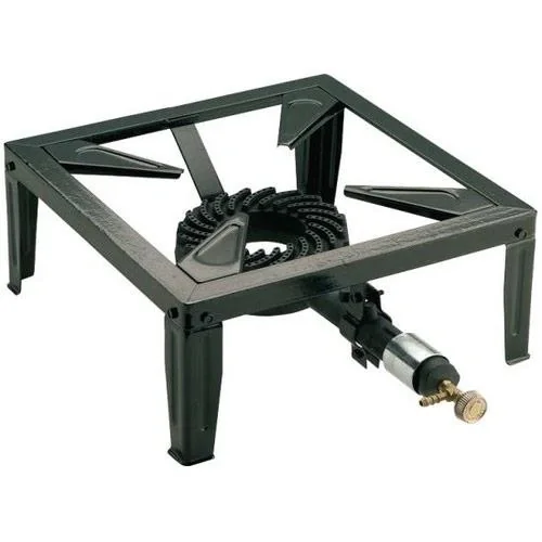 Gusseisen 1 Brenner Camping Gaskocher 7,5 KW 37cm 4 Füße - 1