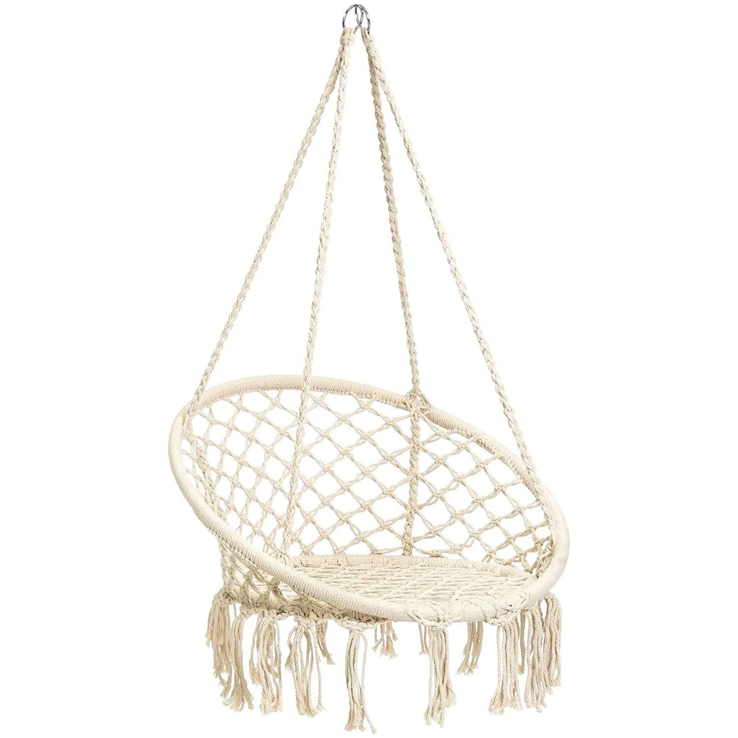 Hängesessel BARBUDA mit Kissen, Stahl / Baumwolle/Polyester, weiß - 3