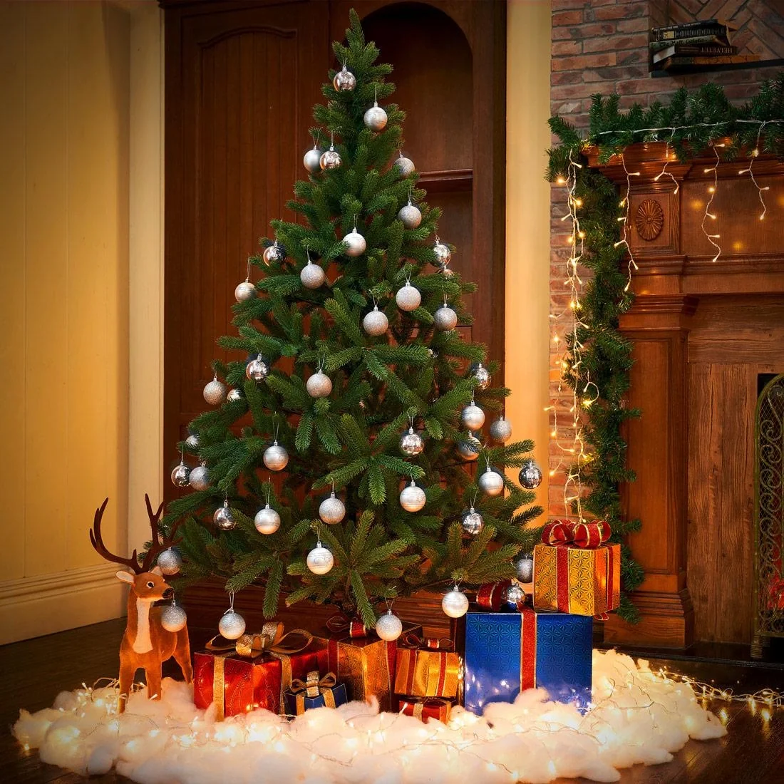 Weihnachtskugeln 24 Stück Silber - Durchmesser 6cm - 10