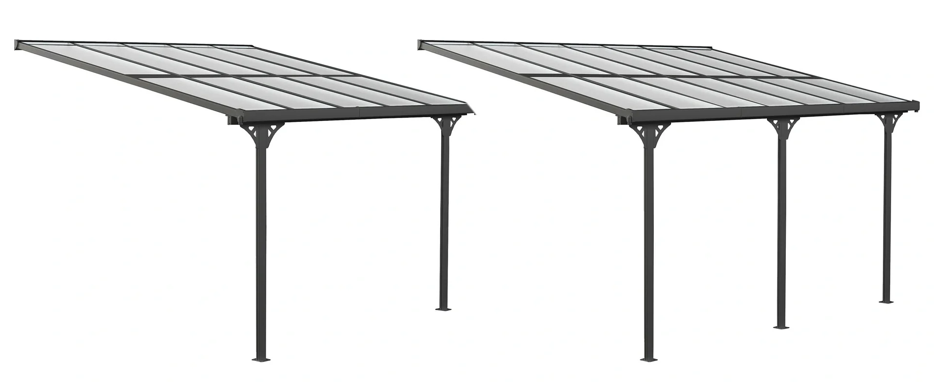 Aluminium Terrassendach schwarz 300 x 313cm - 3