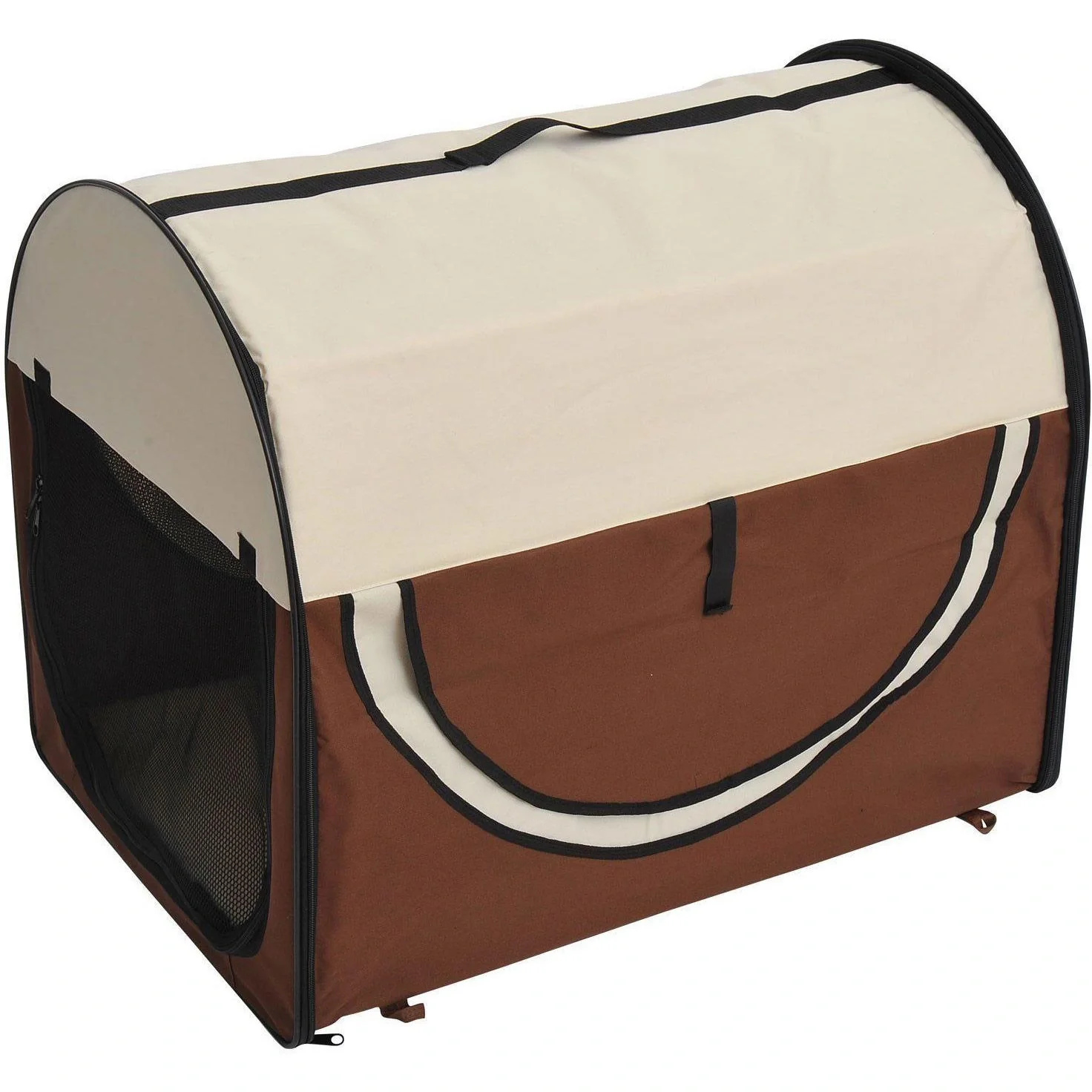 Hundetransportbox faltbar 61x46x51 cm kaffeebraun-creme - 6