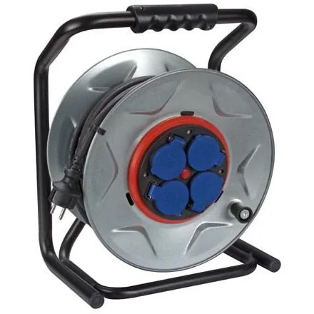 PROFI-KABELTROMMEL MIT 'ANTI-TWIST'-SYSTEM - NEOPREN - 25 m - 3G2.5 - 4 STECKDOSEN - SCHUTZKONTAKT (DEUTSCHES SYSTEM) - 1