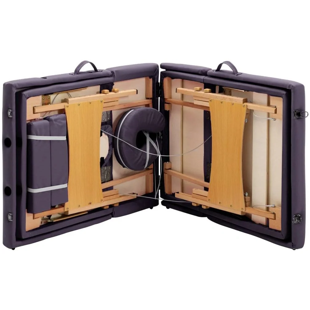 Zusammenklappbarer Massagetisch mit 4 Zonen Holz weinrot - 8