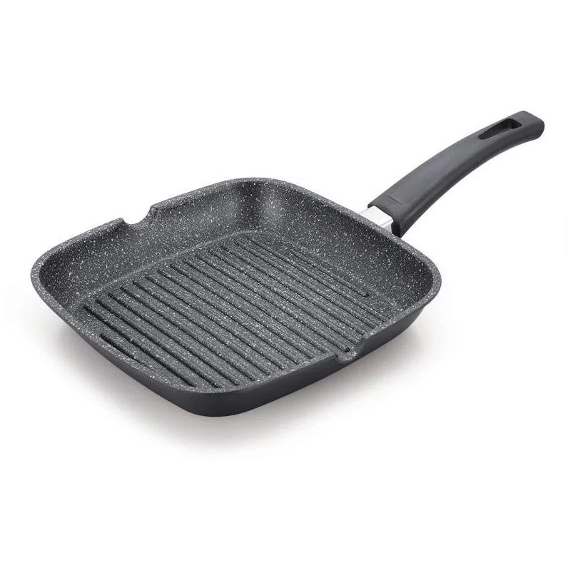 Herenthal 28cm Grillpfanne - Marmorbeschichtung - Schwarz - 2