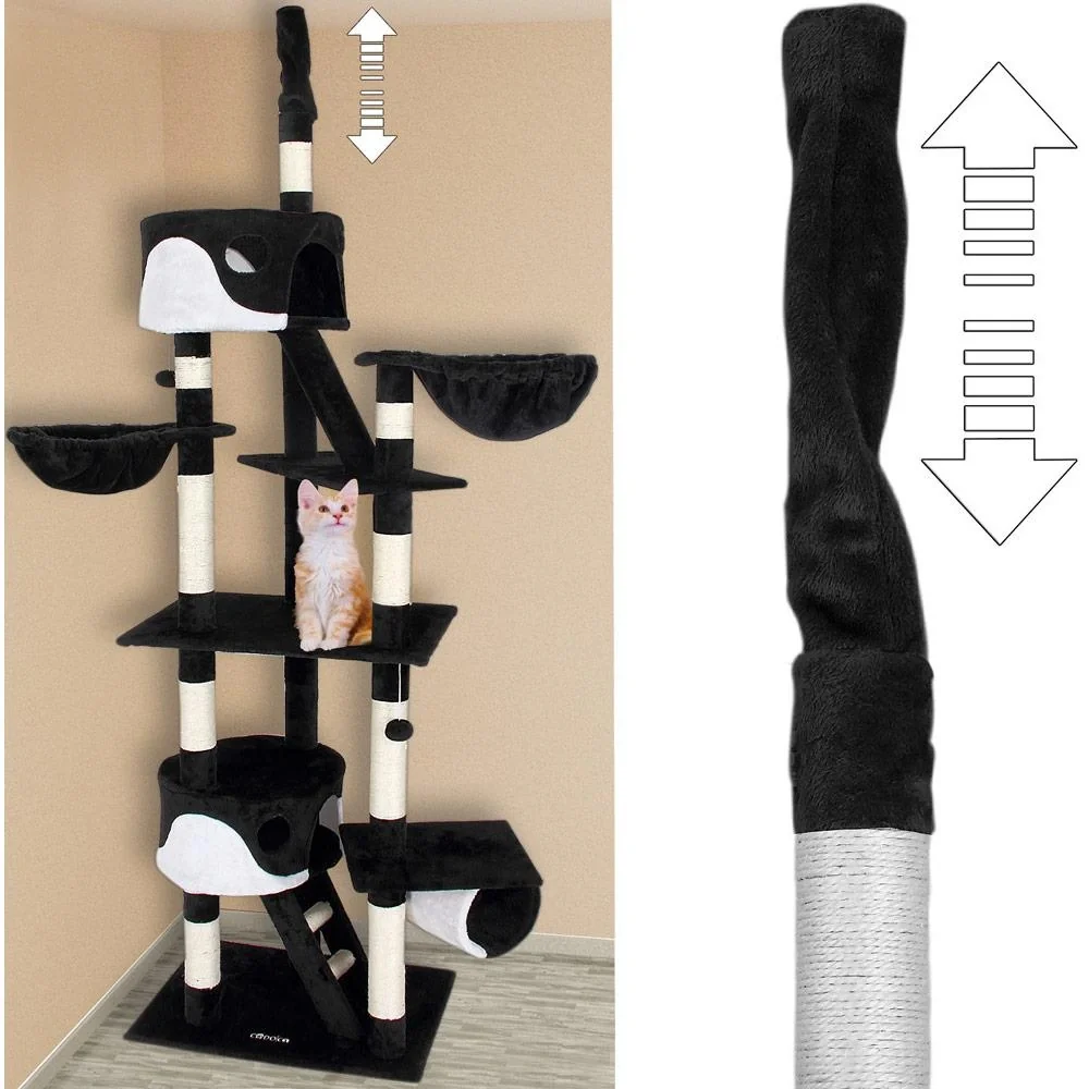 Kratzbaum, Deckenhöhe 240 - 260 cm schwarz-weiß - 6