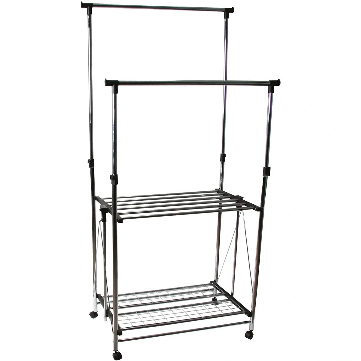 Doppelter Kleiderständer auf Rädern - 1