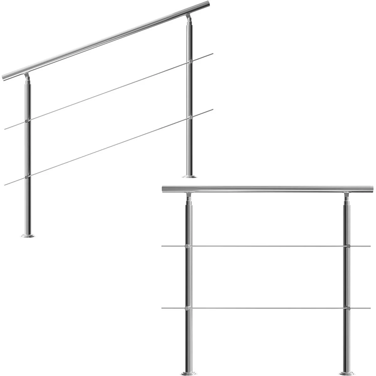 Geländer - Edelstahl - 150 cm - 2 Streben - 2