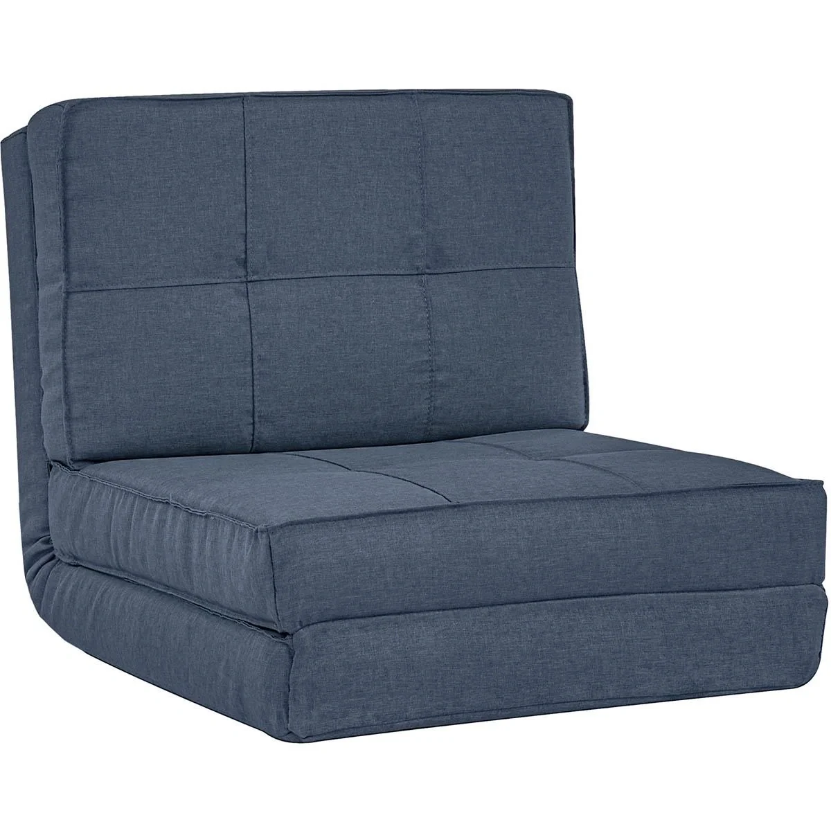 3-in-1 Bodensofa, klappbar, Leinenoptik, dunkelblau, 61 x 73 x 58 cm - 5