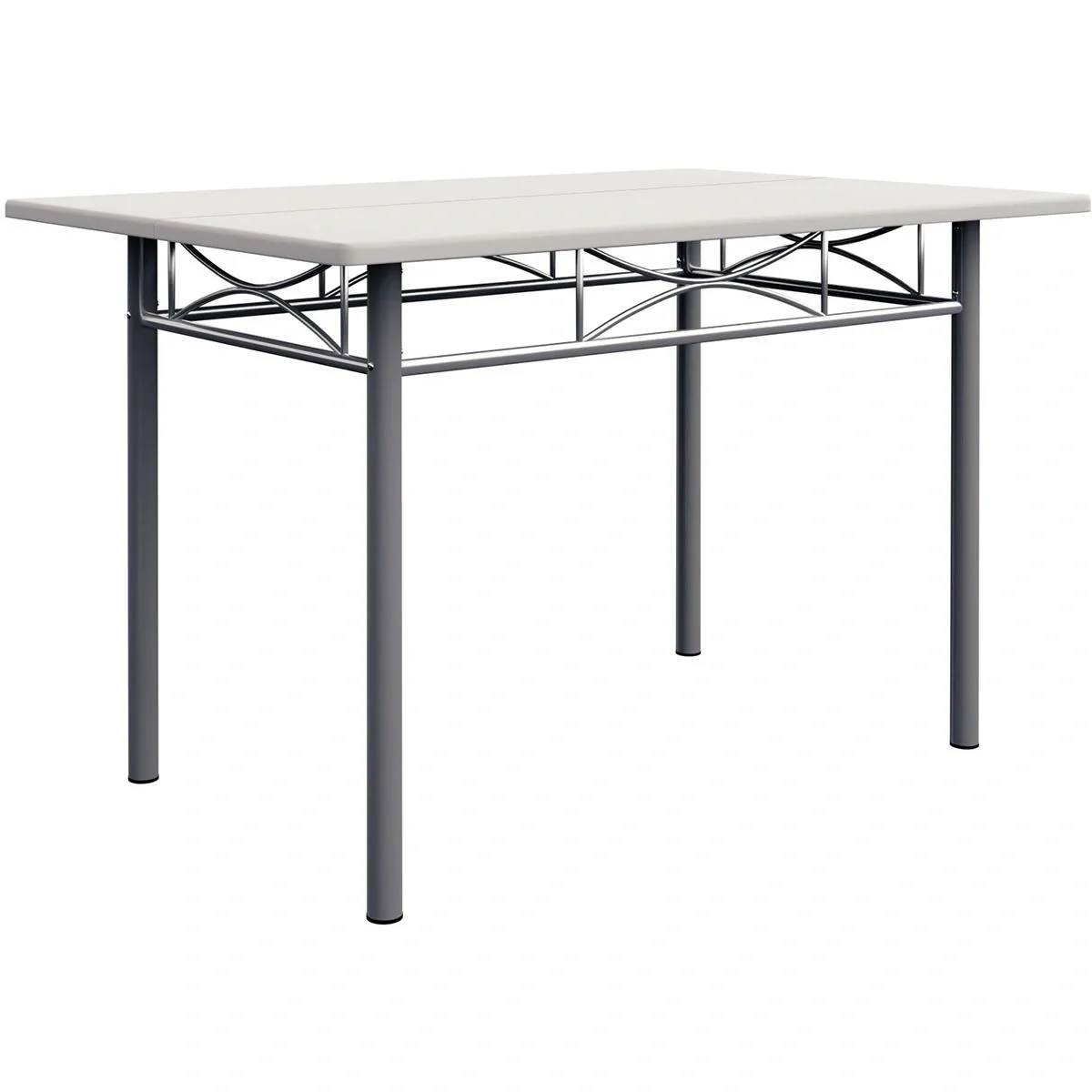 5-teiliges Möbelset - Esstisch + 4 Stühle - Weiß - 4