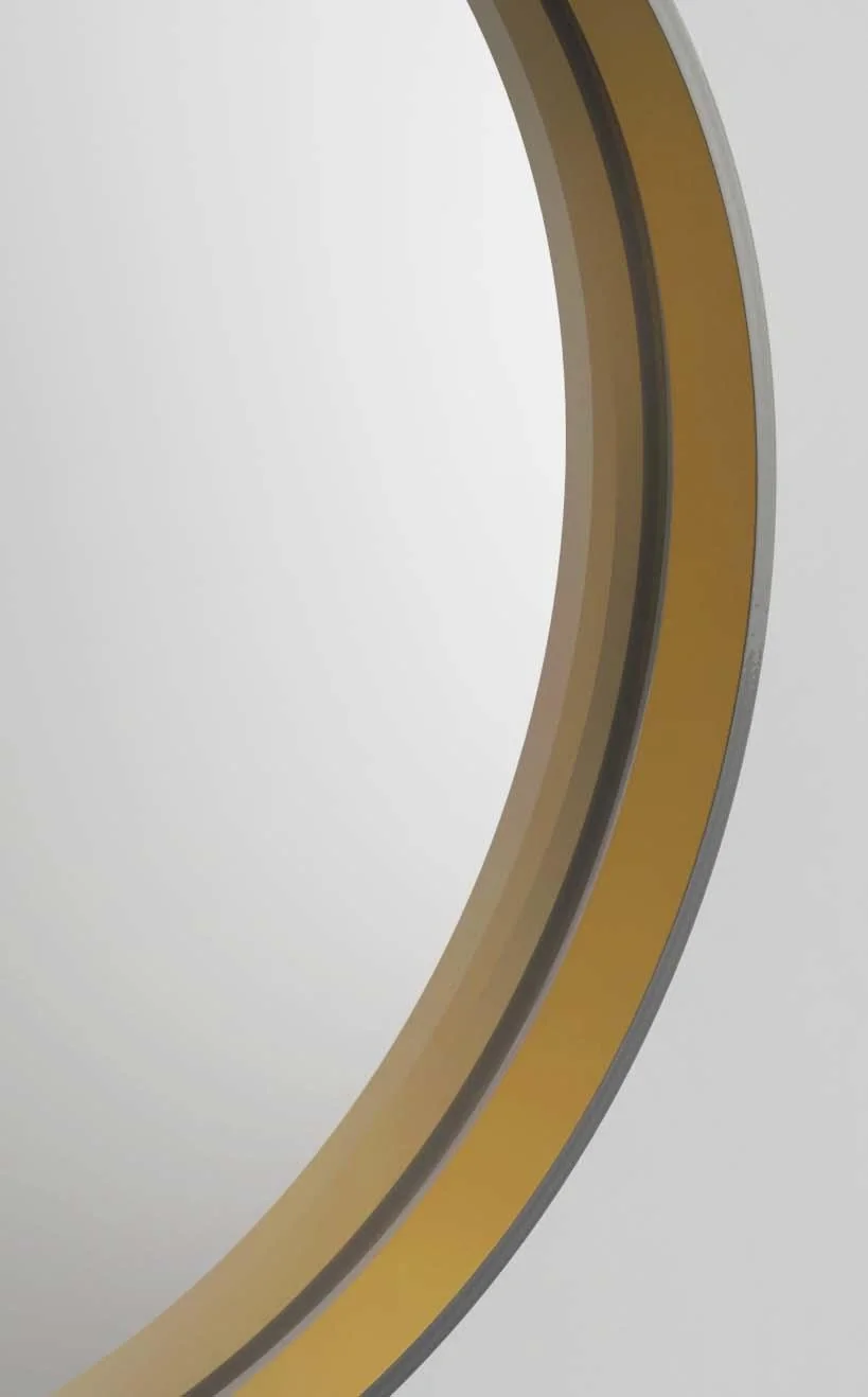 Dekorativer runder Wandspiegel in schwarz/gold matt Ø 55m - 7