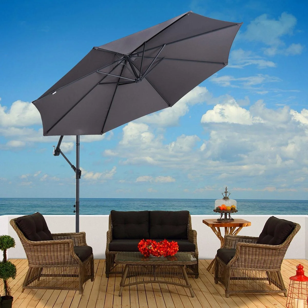 Ampelschirm mit Handkurbel - 1