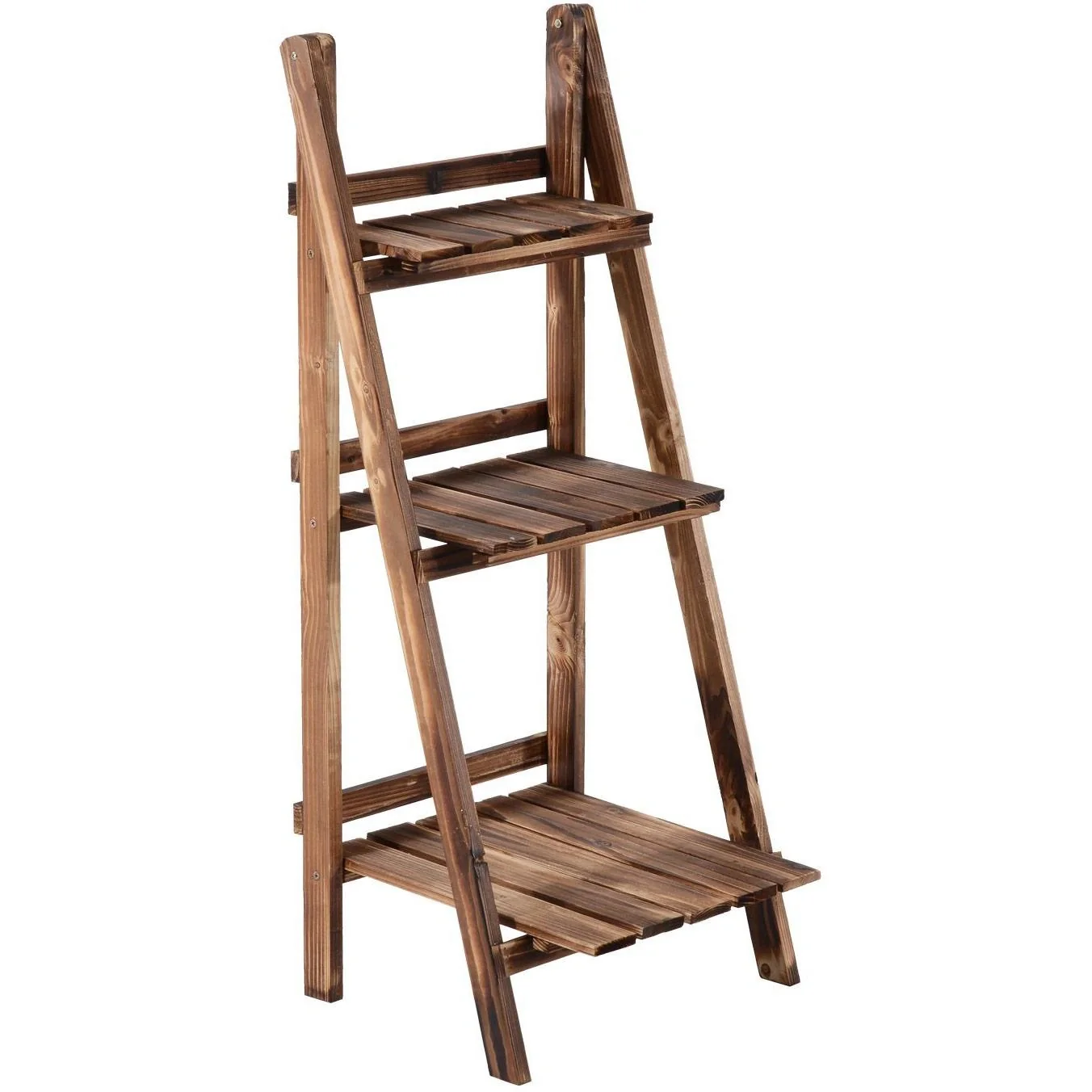 Pflanzentreppe L40 x W37 x H93cm Blumenregal 3 Stufen Tannenholz - 3