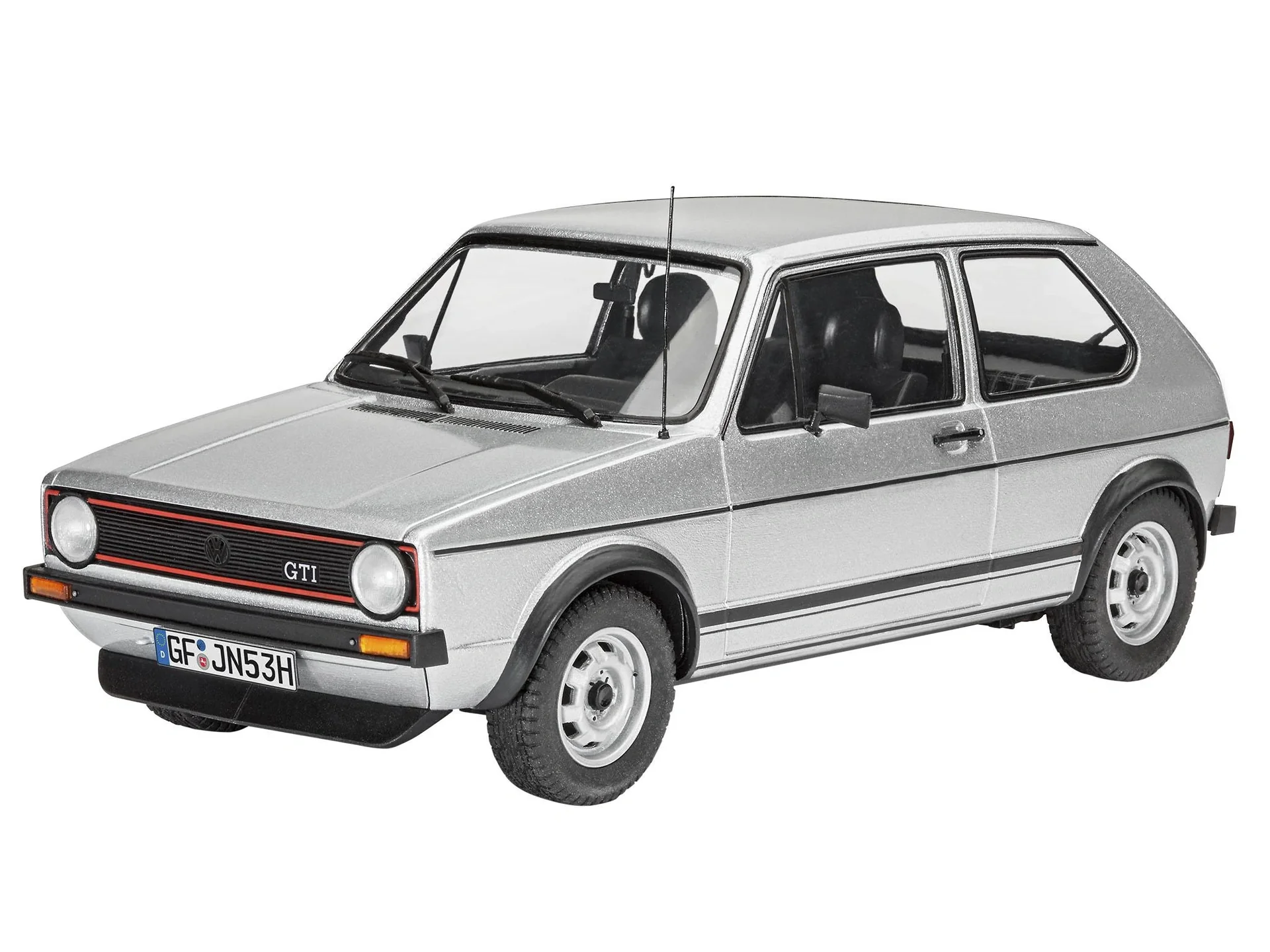 Modellbausatz VW Golf 1 GTI im Maßstab 1:24 incl. Kleber, Pinsel und Hauptfarben - 121 Einzelteile - 1