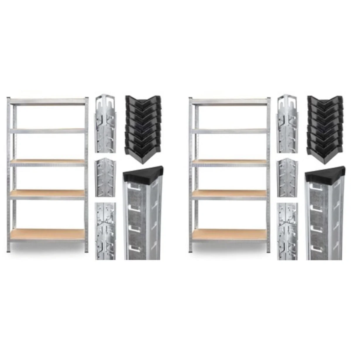 Werkzeugregal 875 kg Tragkraft verzinkt MDF 180x90x40cm - 2er Set - 2