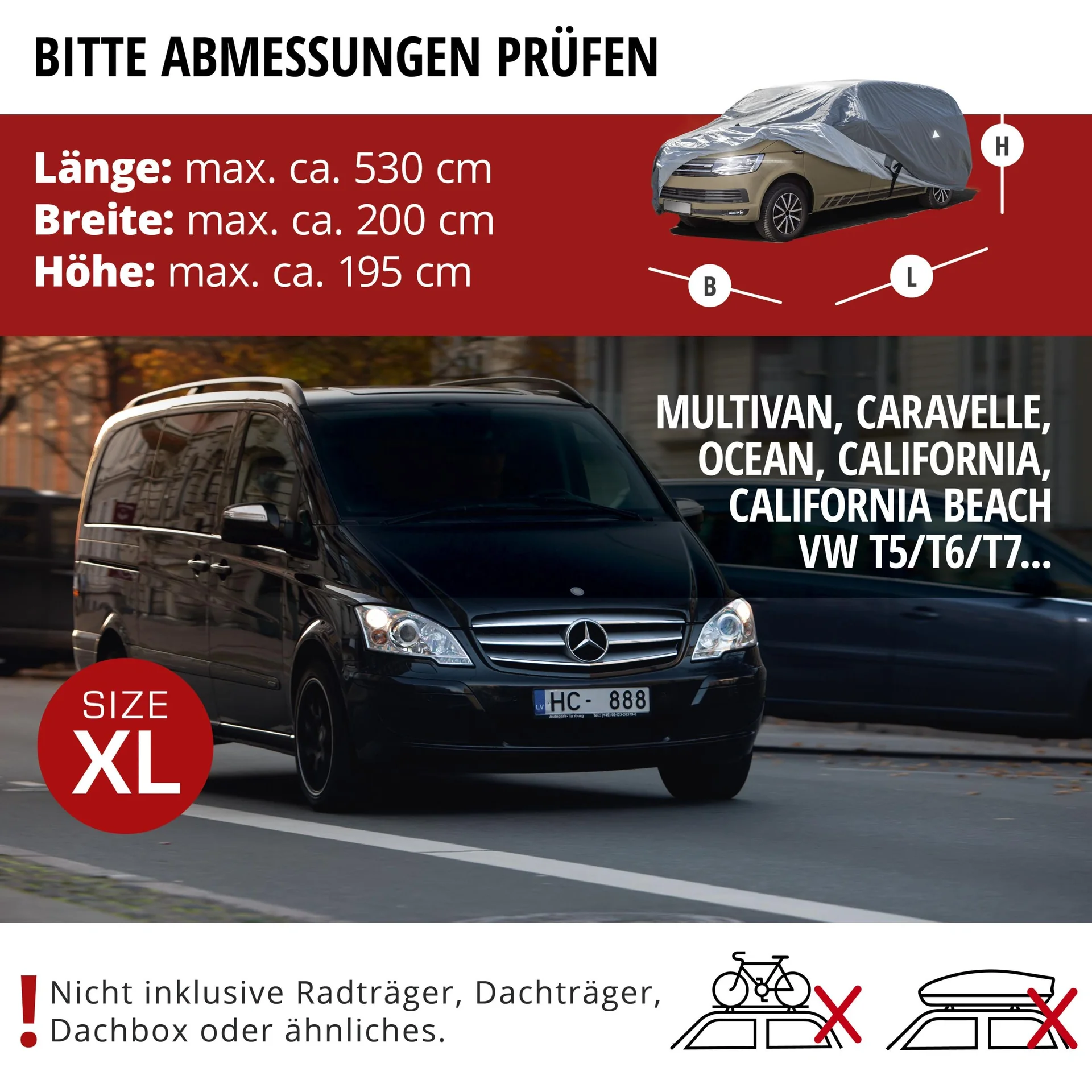 Autoplane All Weather Plus, Bus-Abdeckplane, Transporter-Abdeckung Größe XL, langer Radstand - 3