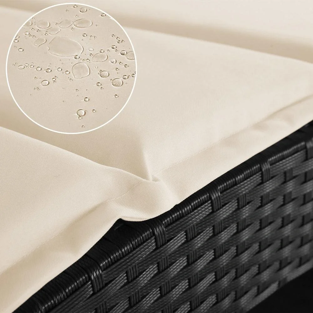 Liegestuhl 'Halfmoon' Polyrotan faltbar 200 x 64 x 95cm - 11