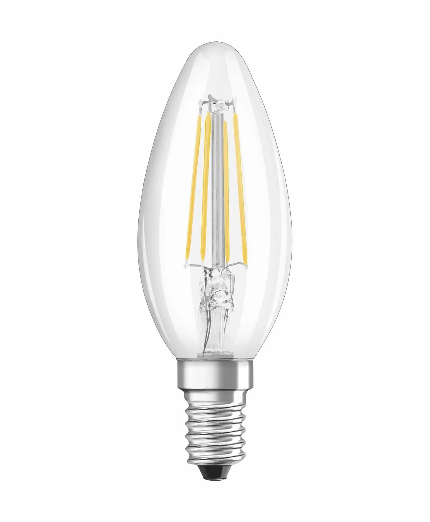LED CLASSIC Filament Lampe in Kerzenfom mit 4 Watt, E14, warmweiß, klar - 3