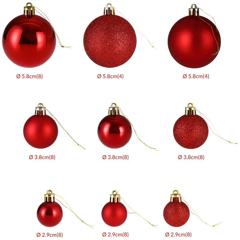 Kugeln - Christbaumschmuck - Rot 77 Stück - 7