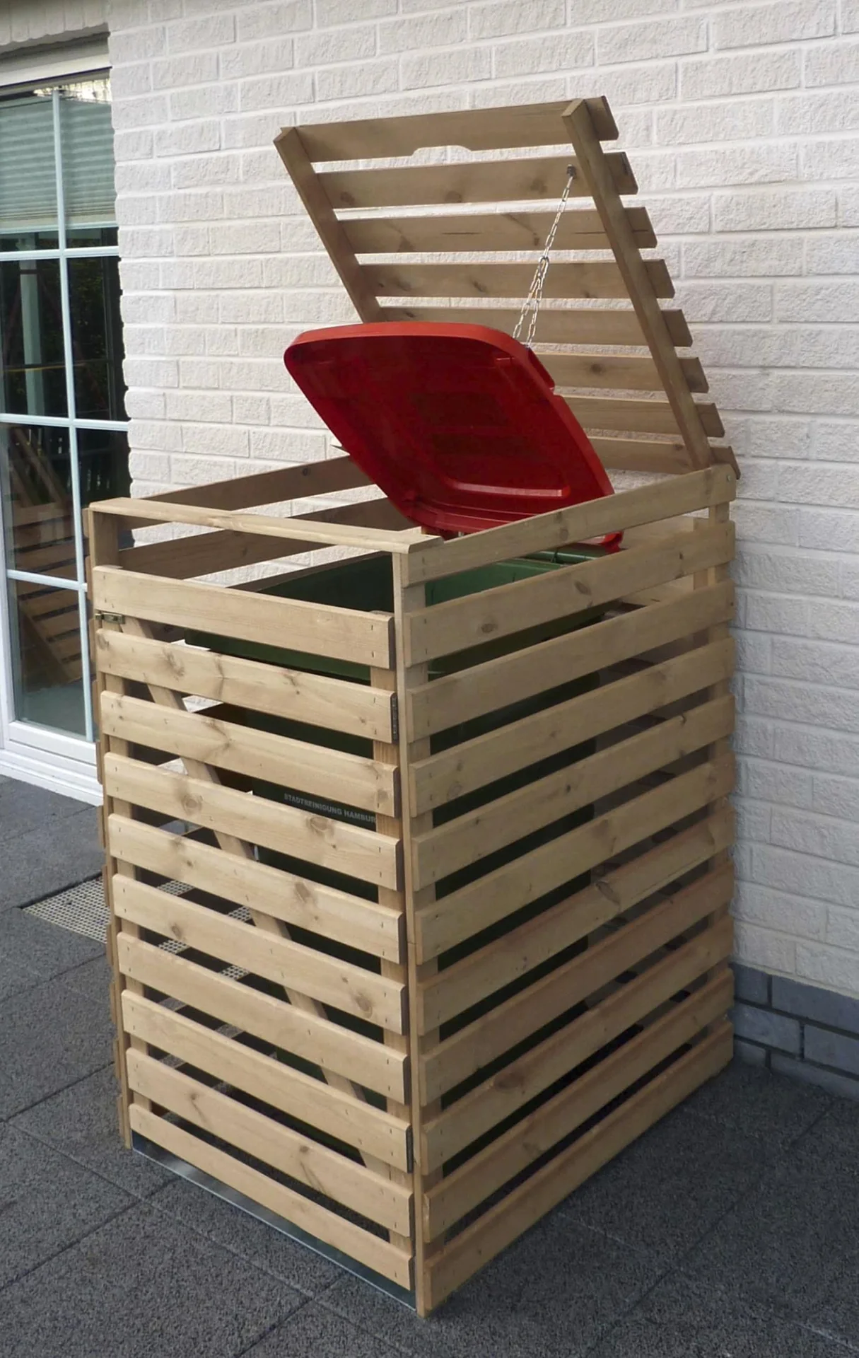 Mülltonnenbox "Vario V" für 1 Tonne, natur - 2