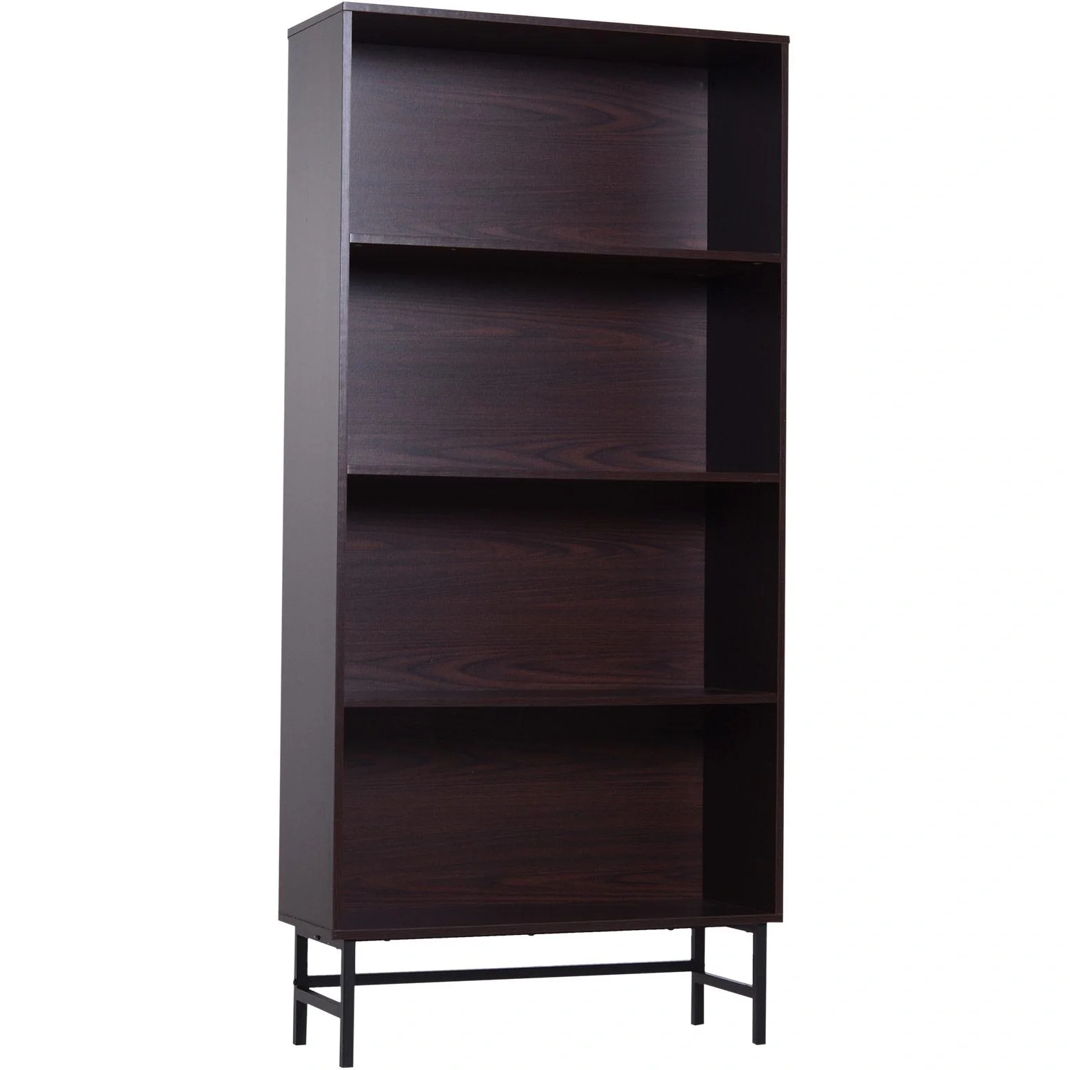 Standregal Aktenregal Bücherregal Büroregal Holzregal Arbeitszimmer 4 Fächer Dunkelkaffee 80 x 29,5 x 180 cm - 8