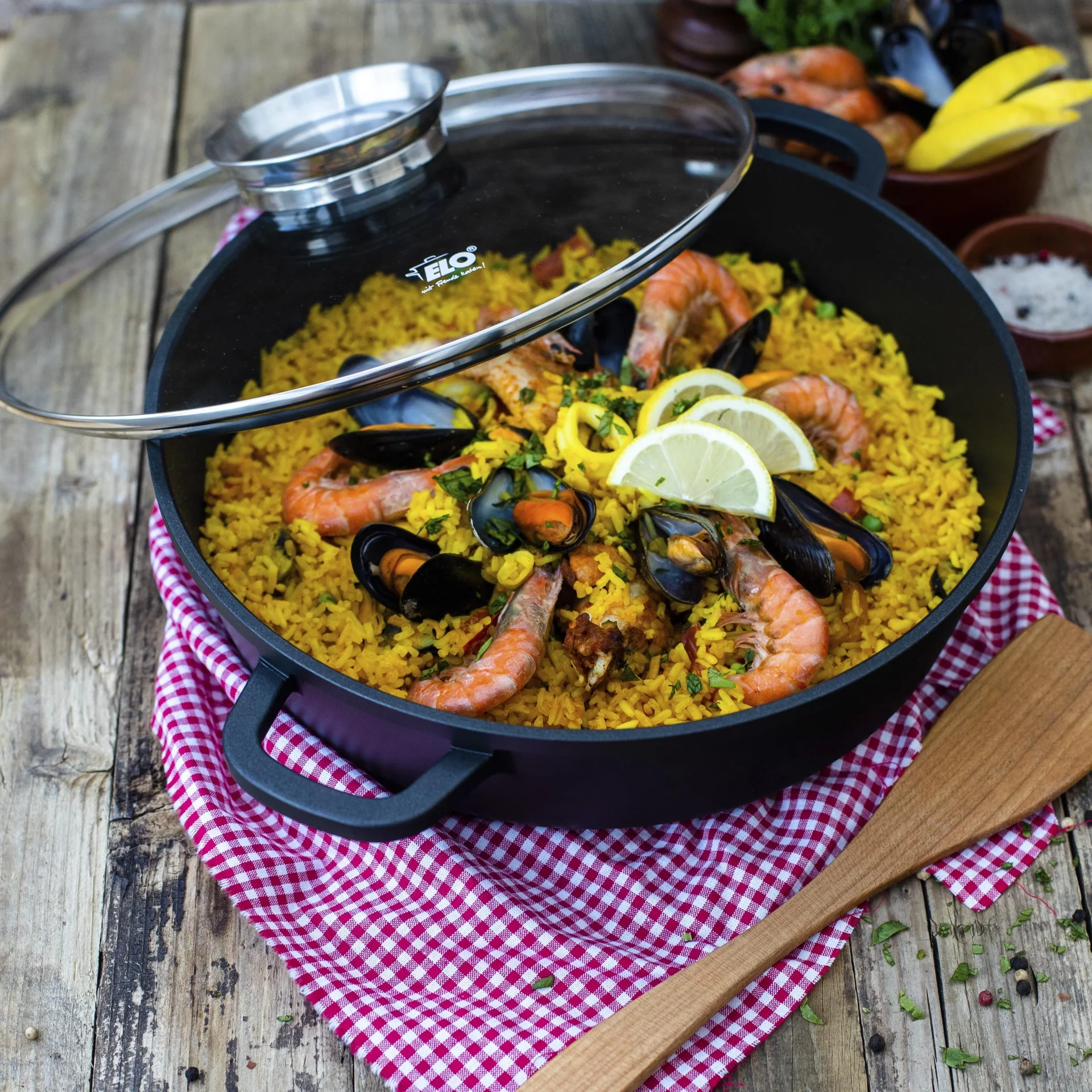 Servierpfanne, rund, 24 cm mit Glasdeckel Alucast - 2