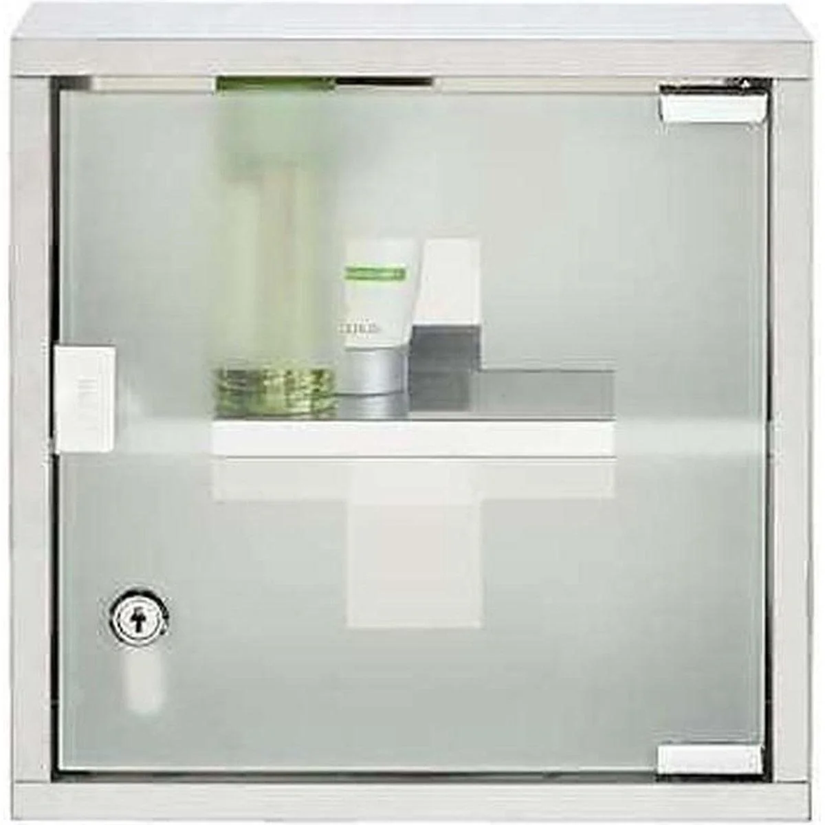 Moderner Medizinschrank - mit Schloss - aus Edelstahl - 4