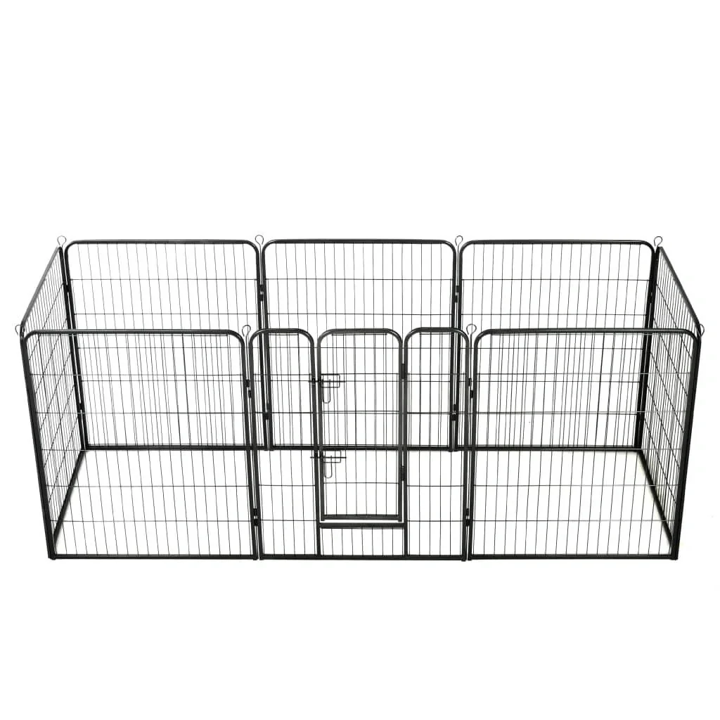 Hundeauslauf 8 Platten 80x100 cm schwarzer Stahl - 1
