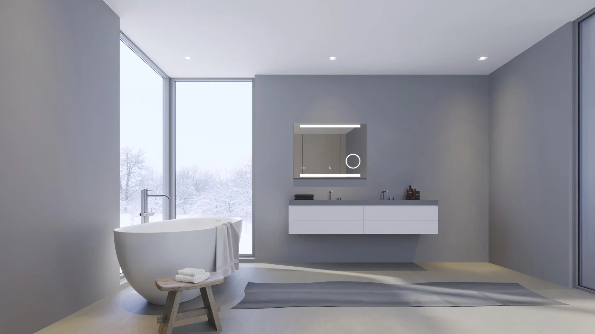 Badezimmerspiegel mit Beleuchtung, "King" - 80 x 60 cm - Lichtfarbe neutralweiß - Beleuchteter Kosmetikspiegel - 8