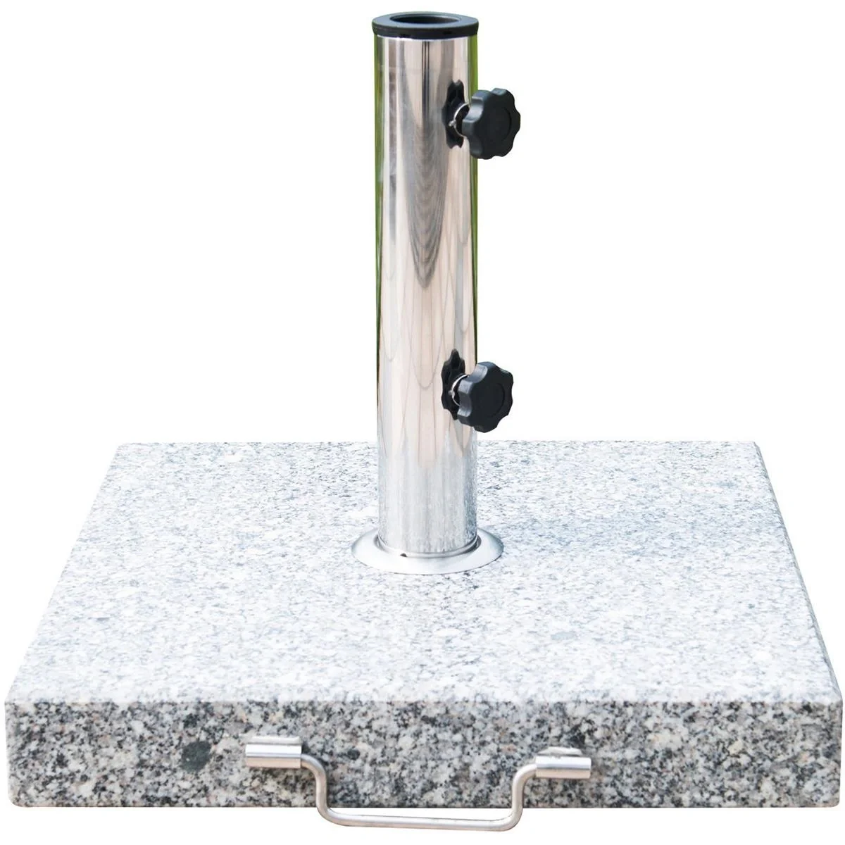 Sonnenschirmständer mit 2 Rollen silber - 3