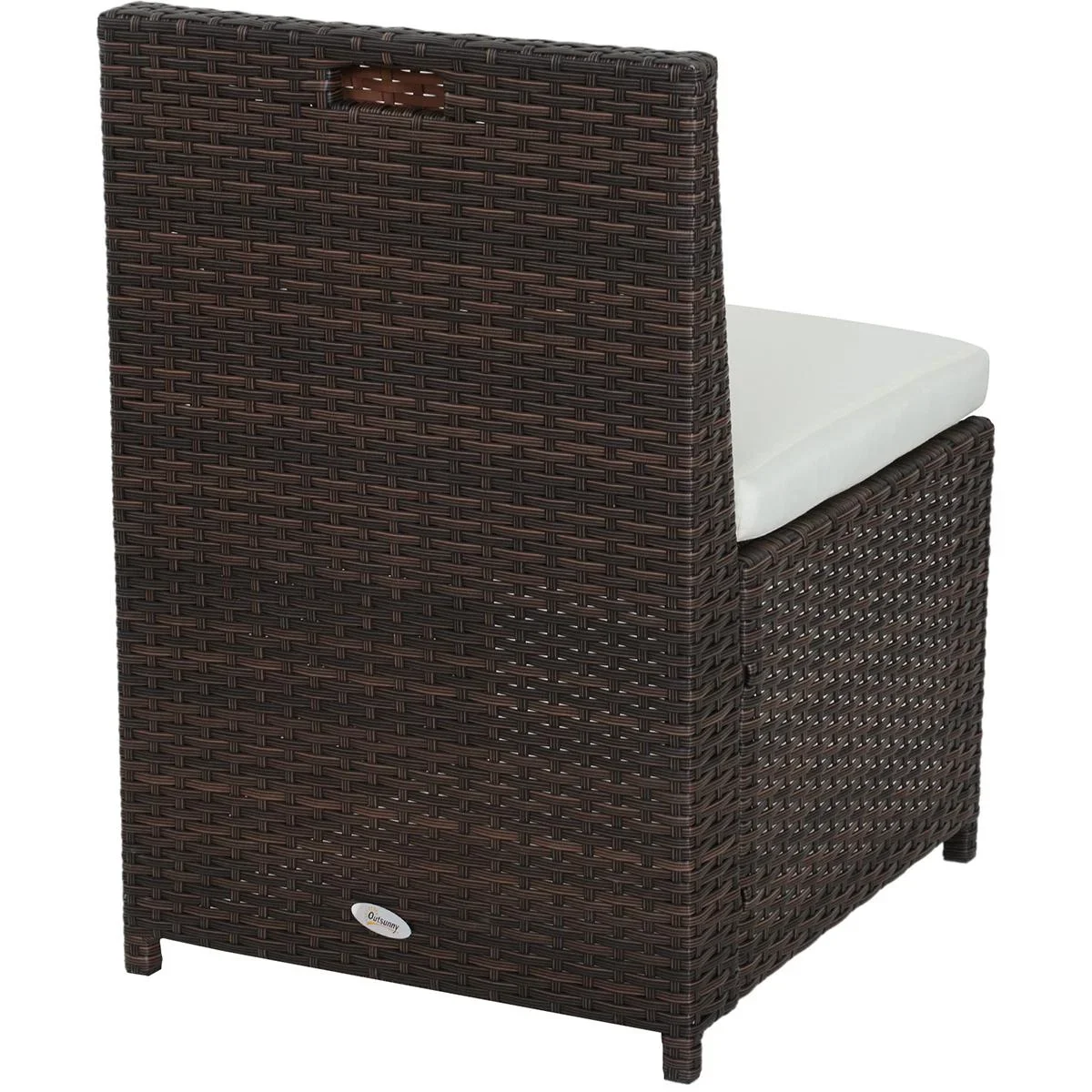 Polyrattan Garnitur als 5-teiliges Set braun/cremeweiß - 9