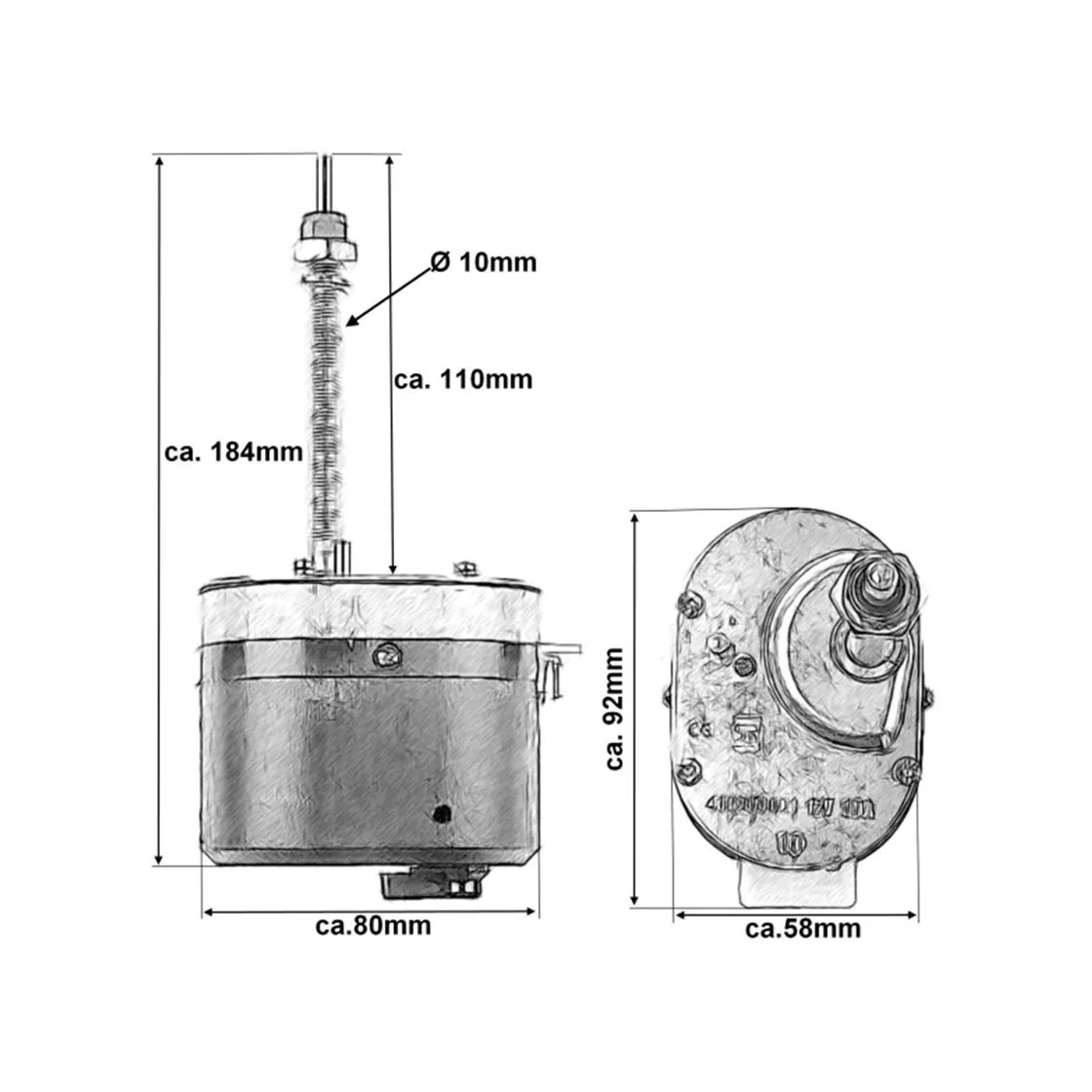 Scheibenwischermotor, 12 Volt für Traktoren - 5