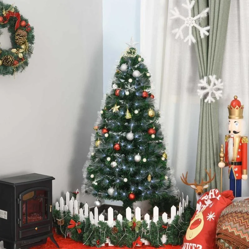künstlicher Weihnachtsbaum mit Fernsteuerung LED-Leuchten Christbaum Tannenbaum PVC Metall Grün+Weiß Ø75 x 150 cm - 5