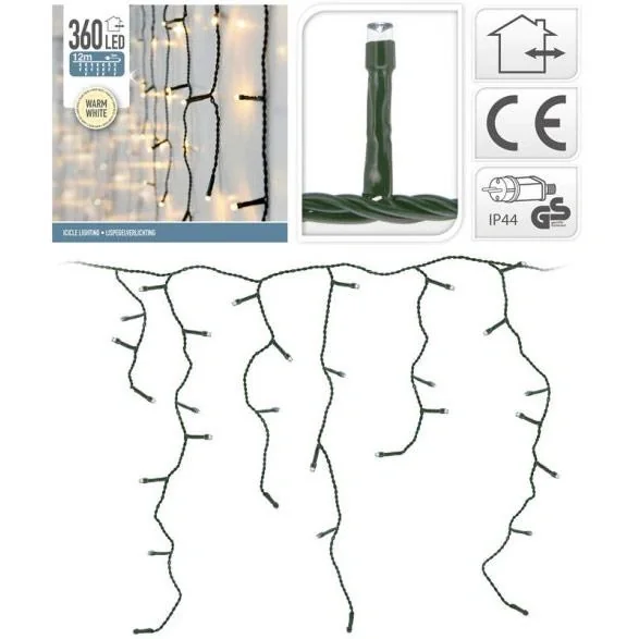 IJspegel verlichting 360 LED's warm wit binnen/buiten 12 meter IP44 - 10