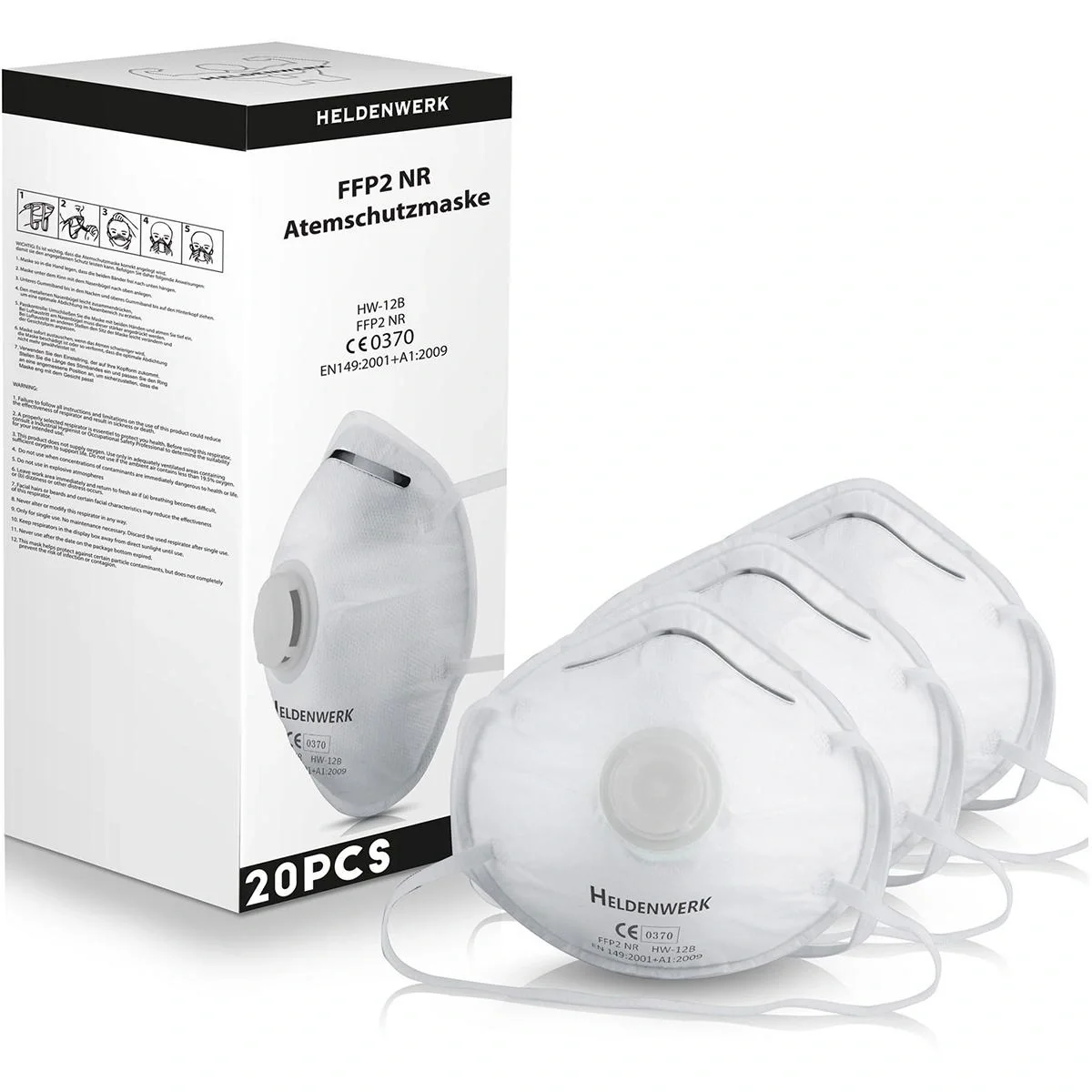 Atemschutzmasken FFP2 Weiß Satz mit 20 Stück - 1