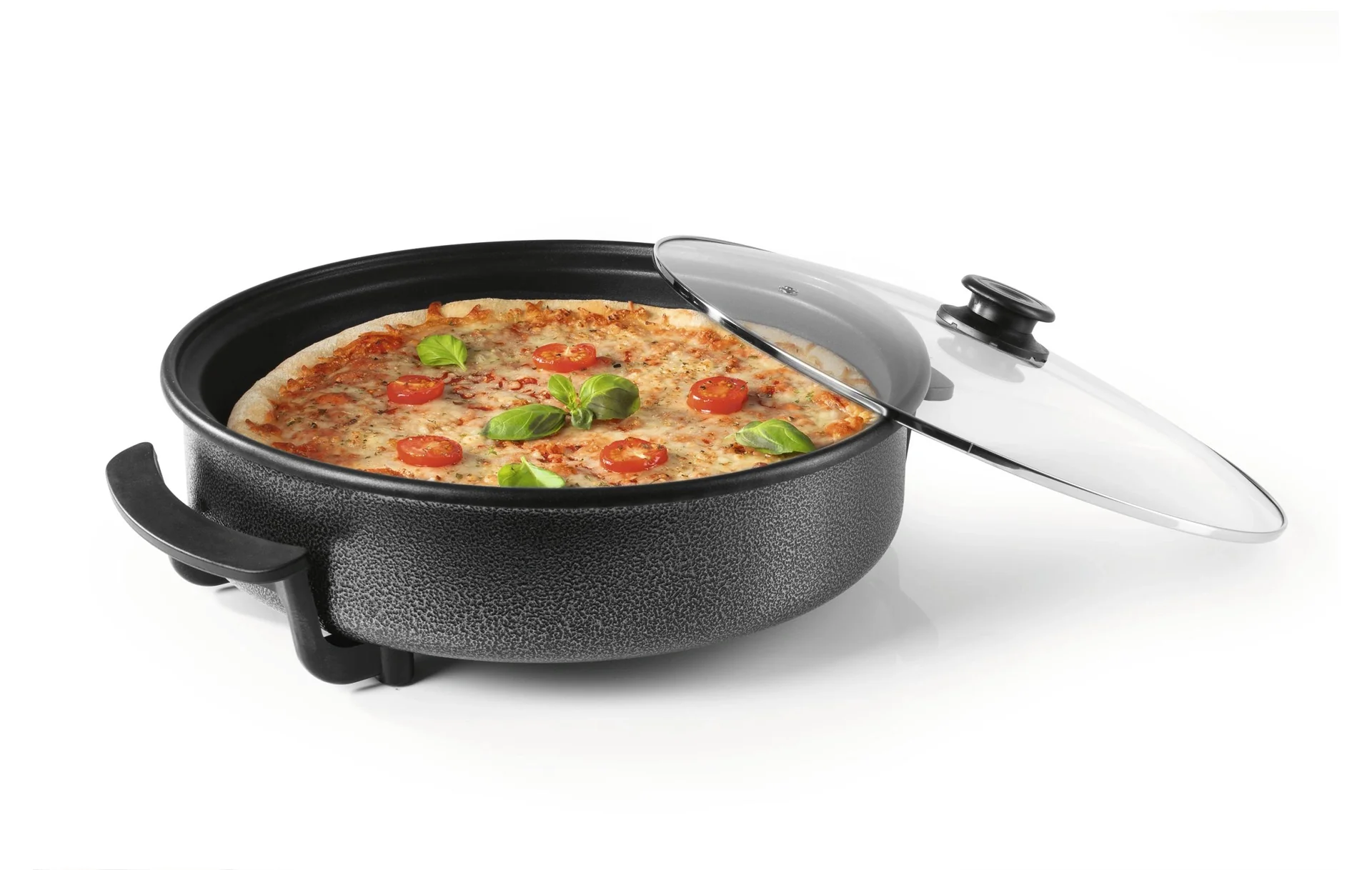 Pizza-Pfanne mit Deckel, elektrisch, Schwarz, 17,5 x 45 x 41 cm, 1500 Watt - 11