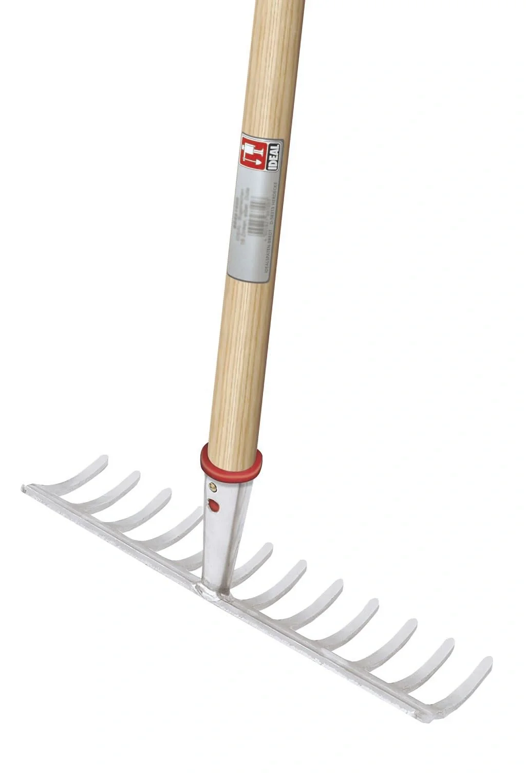 Gartenrechen, 14 Stahlzinken, Dülle, Breite 372 mm, pulverbeschichtet, Langstiel 160 cm - 1