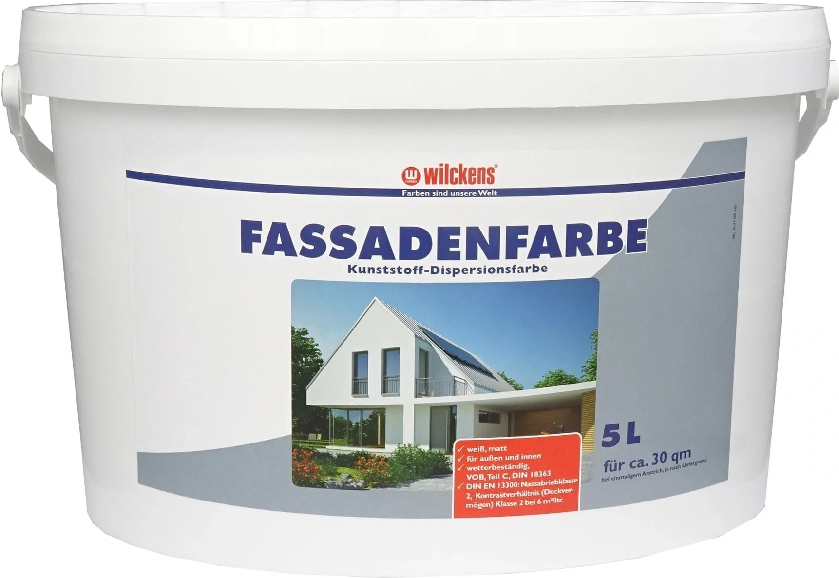 Fassadenfarbe weiß, 5 Liter - 1