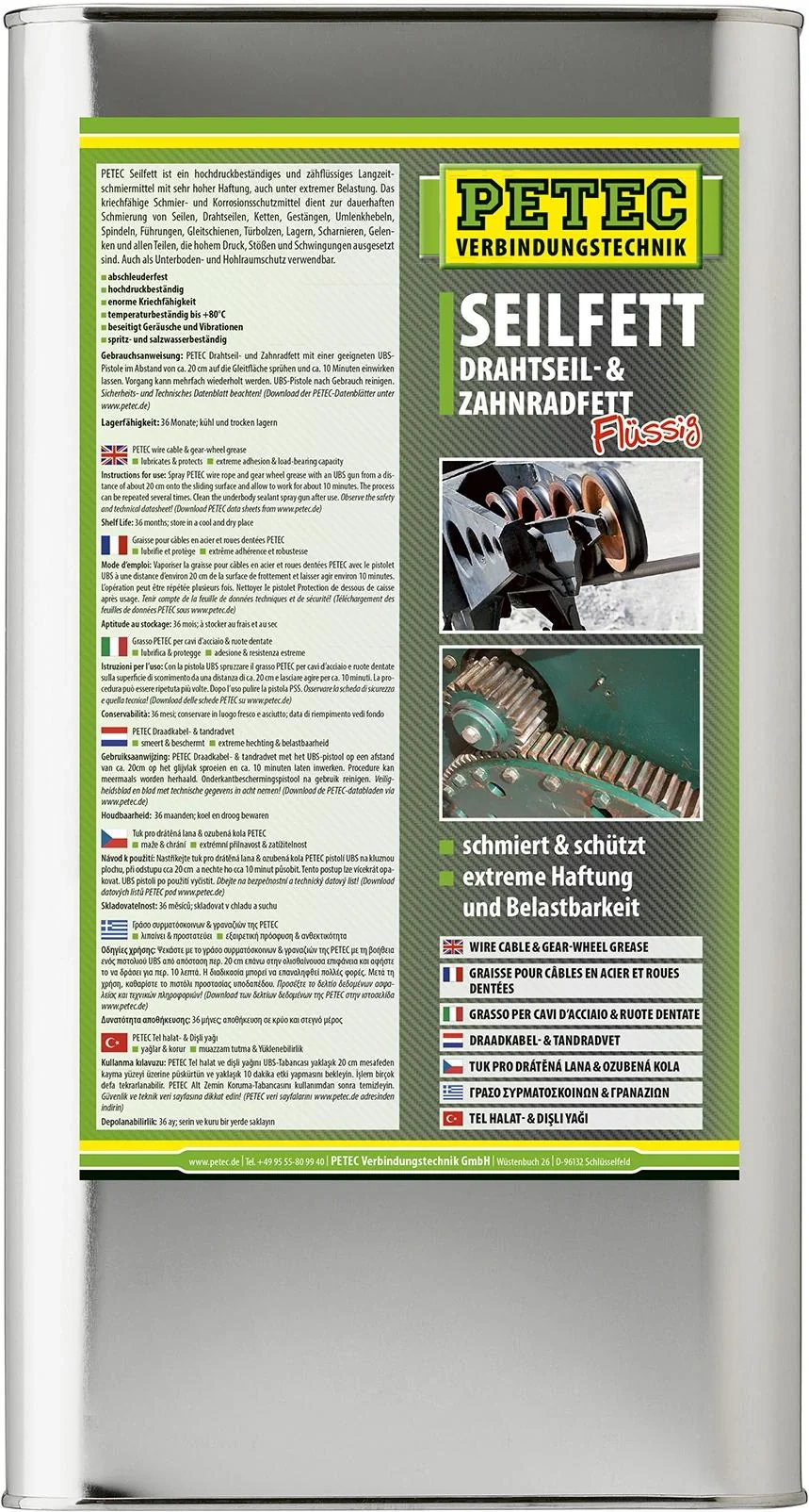 Seilfett - Drahtseil- und Zahnradfett, 5 Liter Kanister - 1