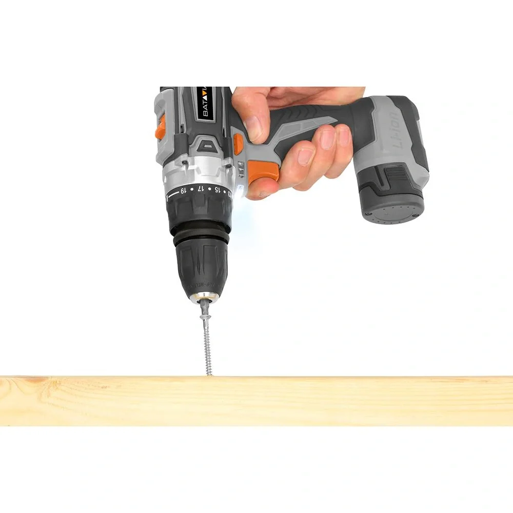 MAXXSERIES 12V LI-ION AKKU-BOHRMASCHINE ABNEHMBAR 10 MM BOHRKOPF + 1/4''''. HEX Inklusive 2x 1.5AH ACCU - 5