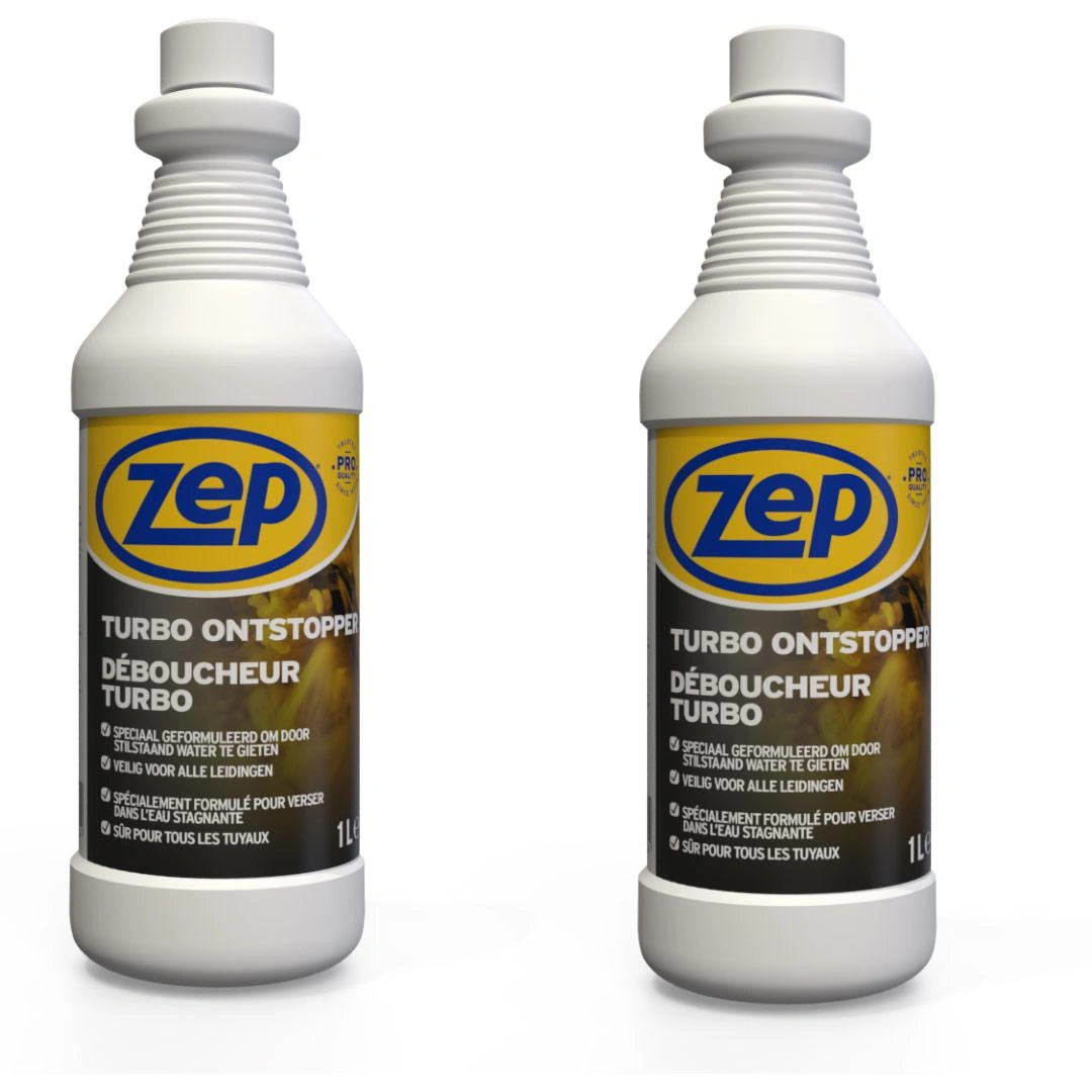 ZEP Turbo-Entstopfungsmittel - 1 L x 2 Stück - Vorteilspackung - 2 Stück - 1