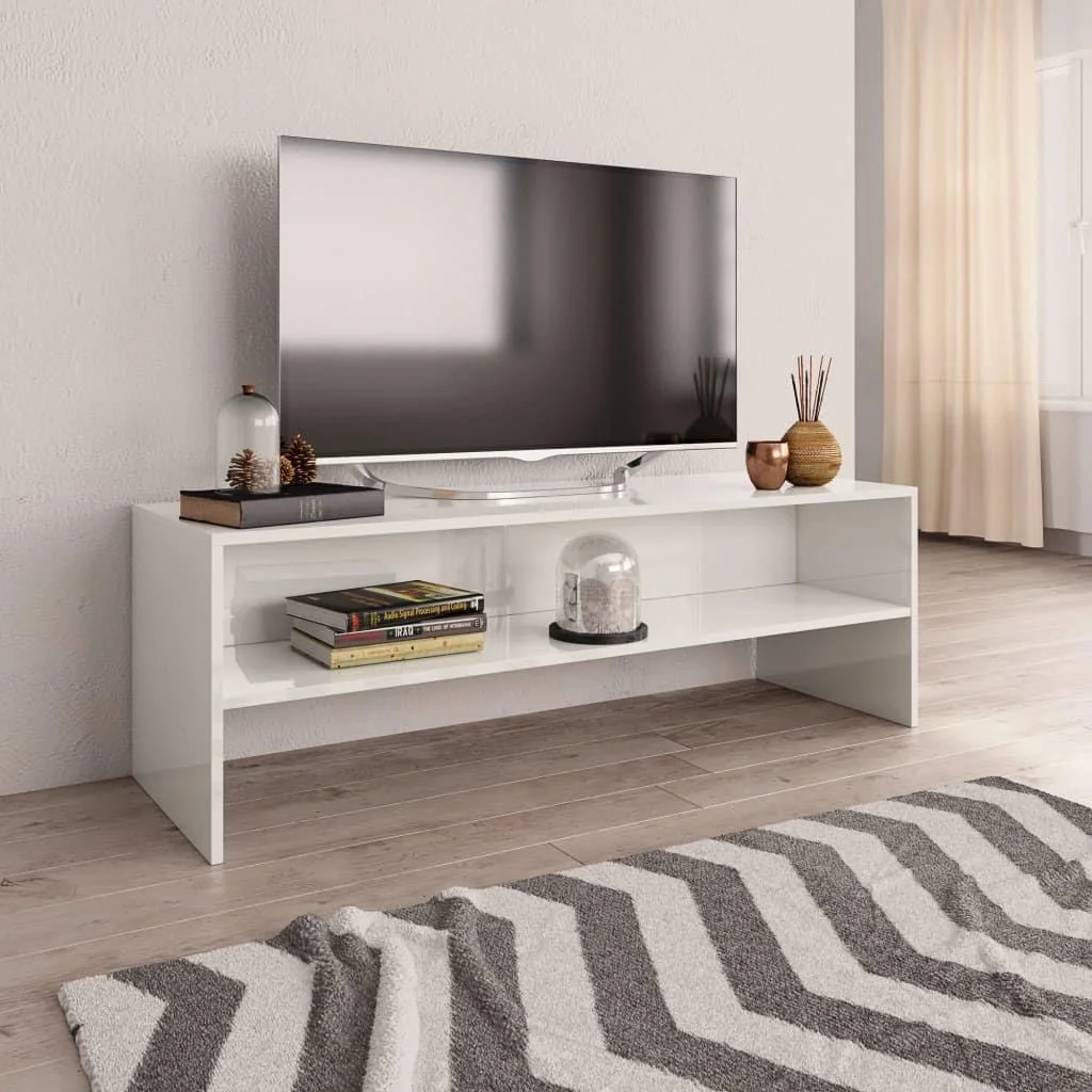 TV-Schrank 120x40x40 cm Hochglanz weiß Spanplatte - 6