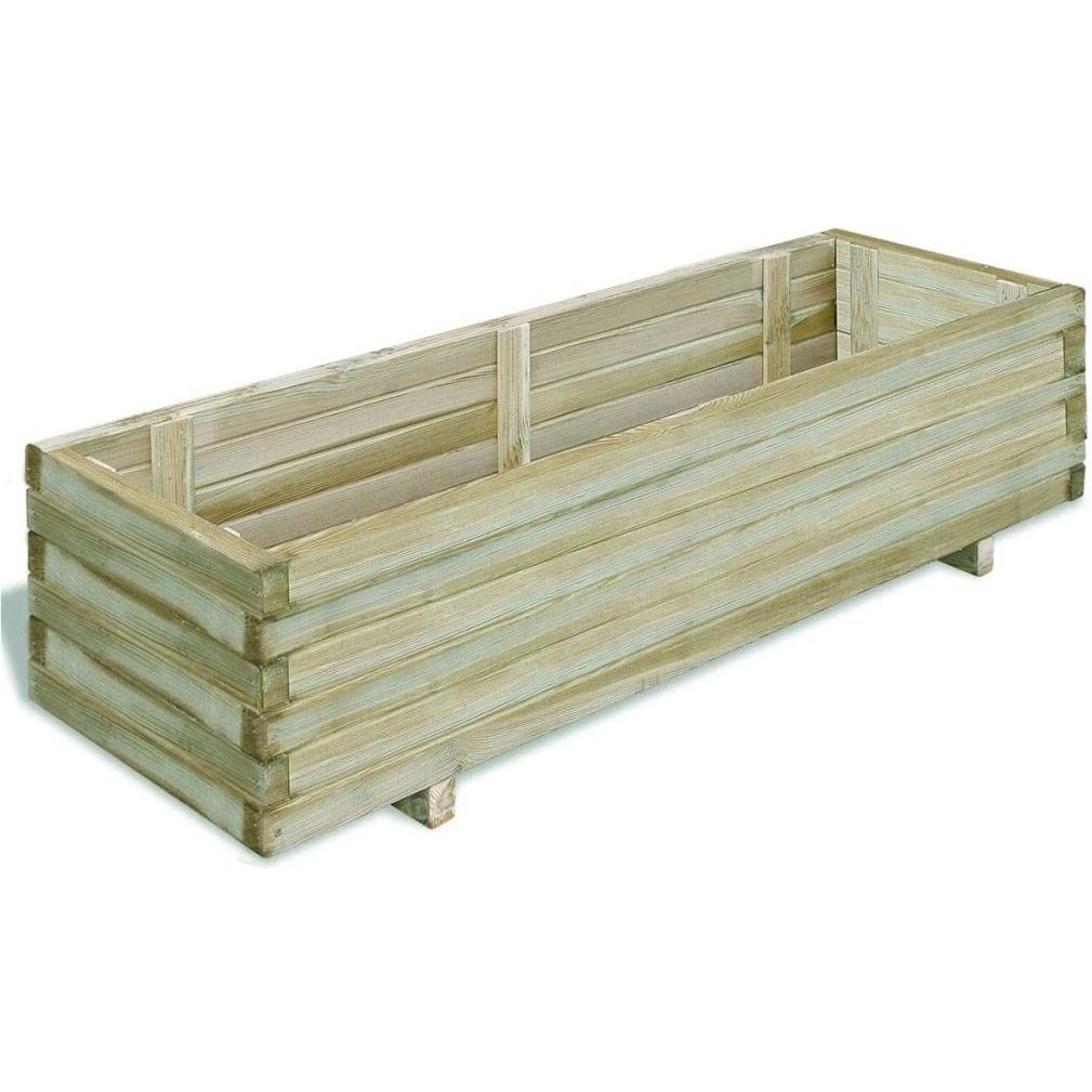 Pflanzgefäß erhöht rechteckig 120x40x30 cm Holz - 1
