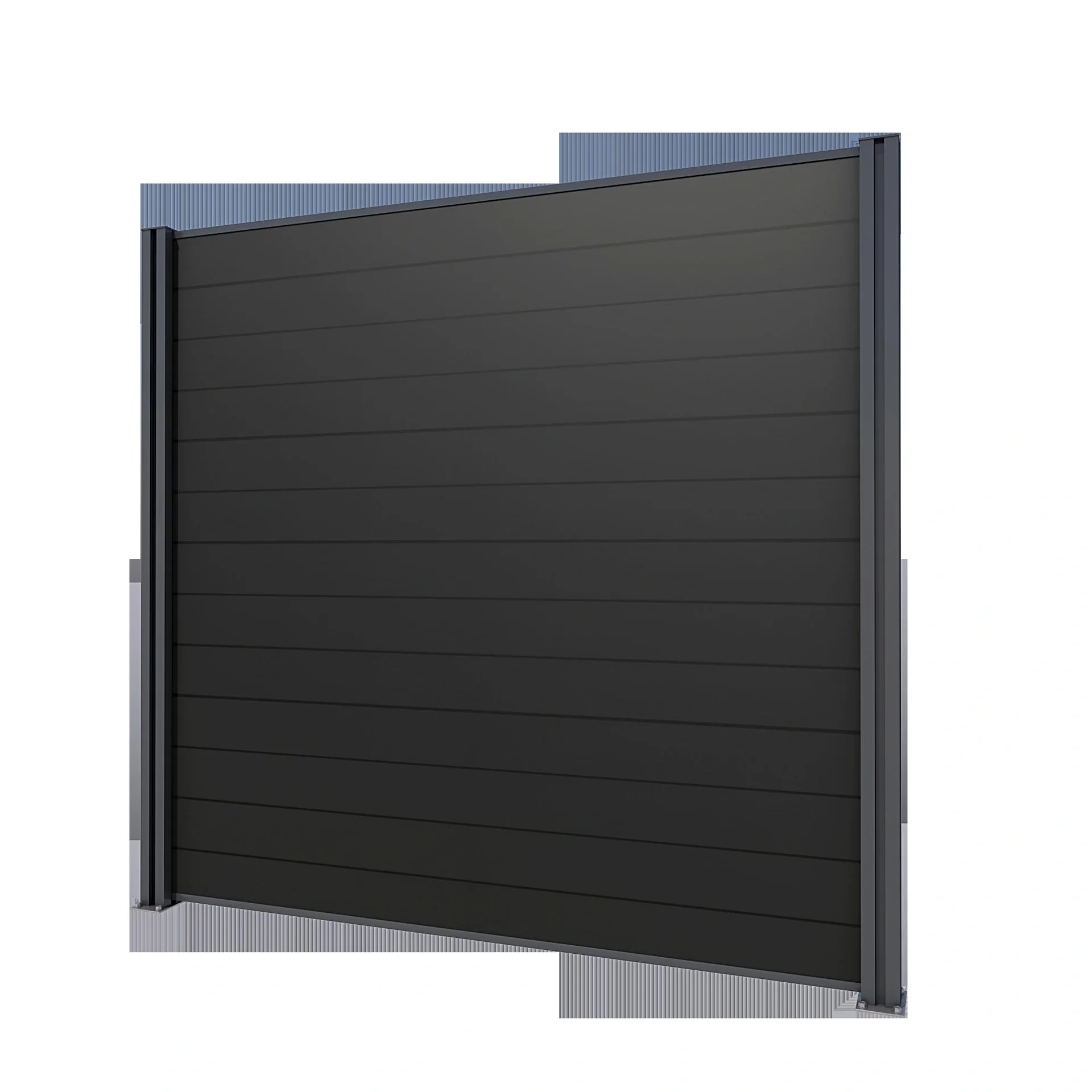 Sichtschutz Grundelement, anthrazit, 2,02 x 1,86 m, WPC Dielen grau - 2