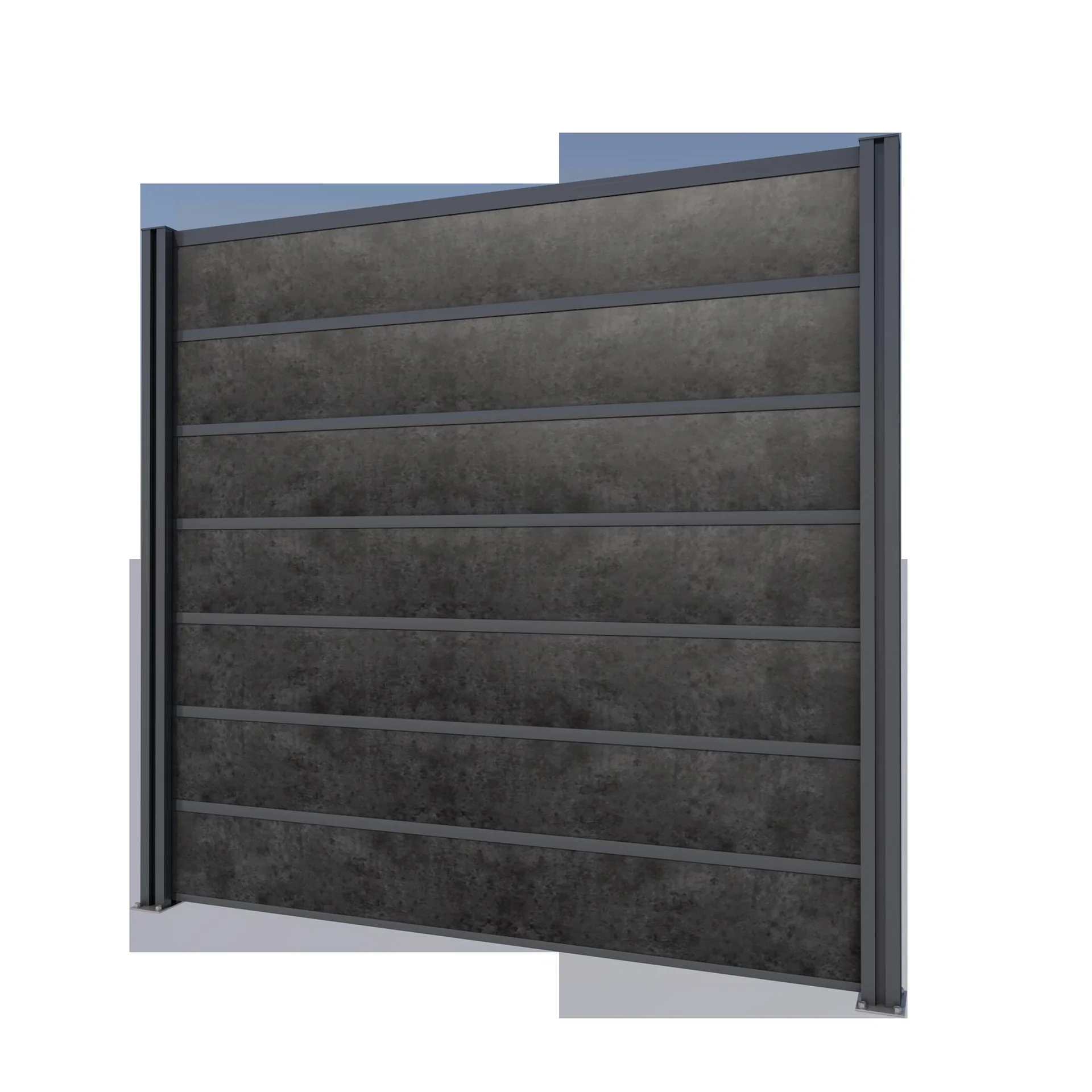 Sichtschutz Grundelement, anthrazit, 2,02 x 1,86 m, Schichtstoffplatten anthrazit - 2