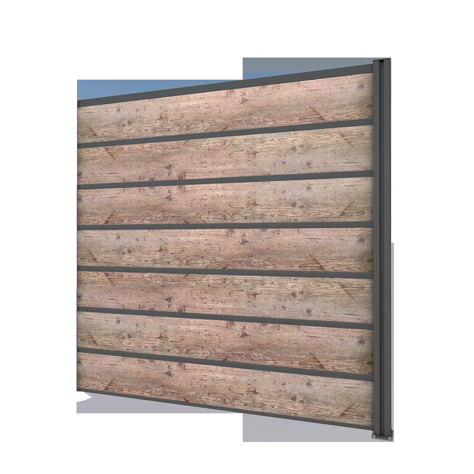 Sichtschutz Erweiterung, anthrazit, 1,94 x 1,86 m, Schichtstoffplatten Holzoptik - 2