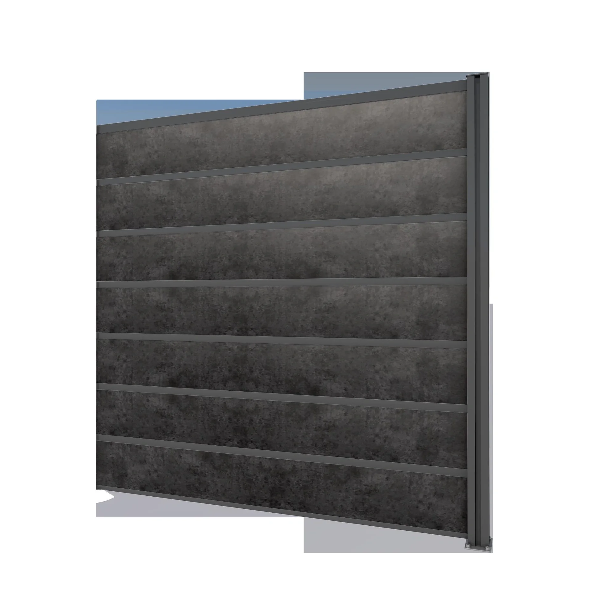 Sichtschutz Erweiterung, anthrazit, 1,94 x 1,86 m, Schichtstoffplatten anthrazit - 2