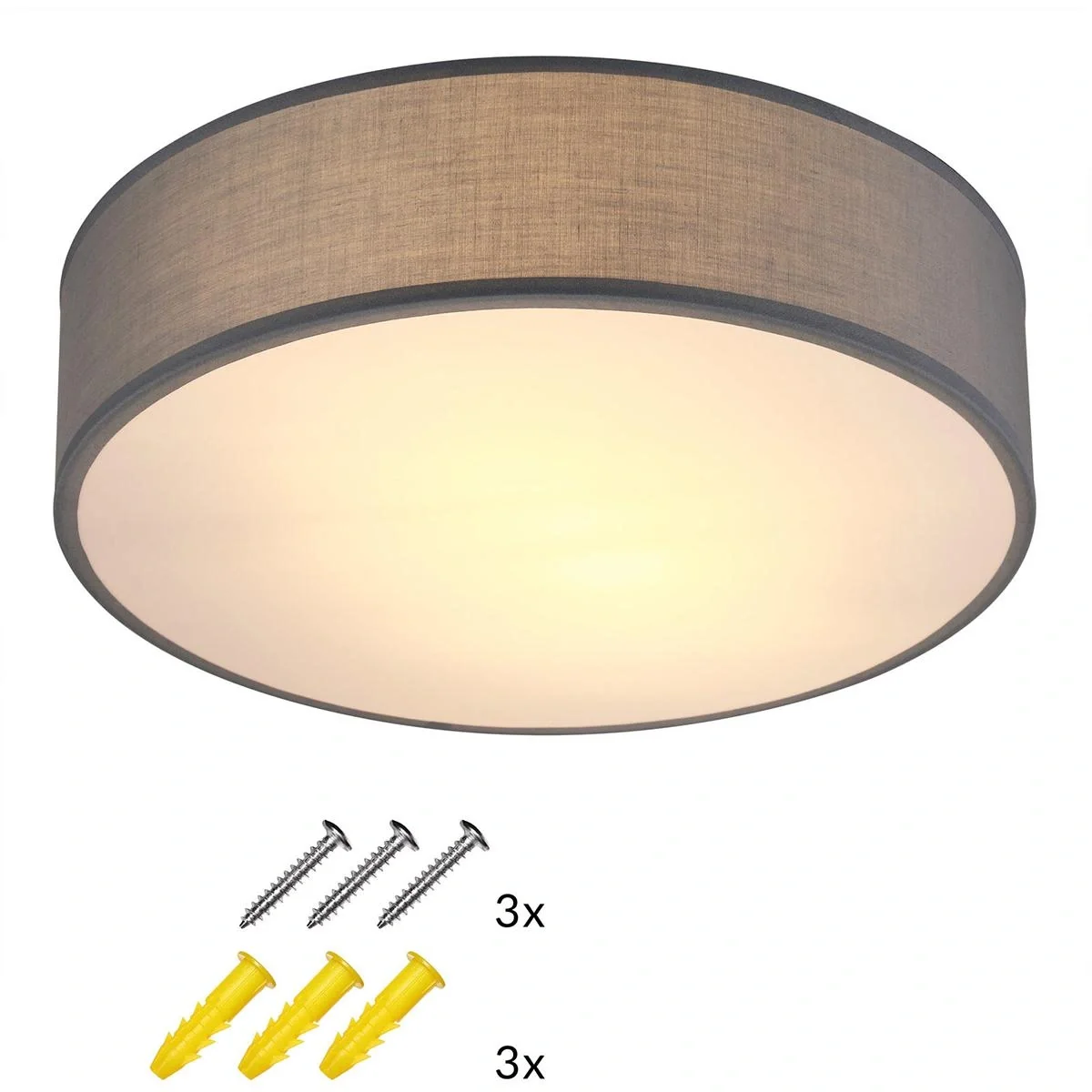 Deckenleuchte - Grau - Stoff - Ø38cm - 10