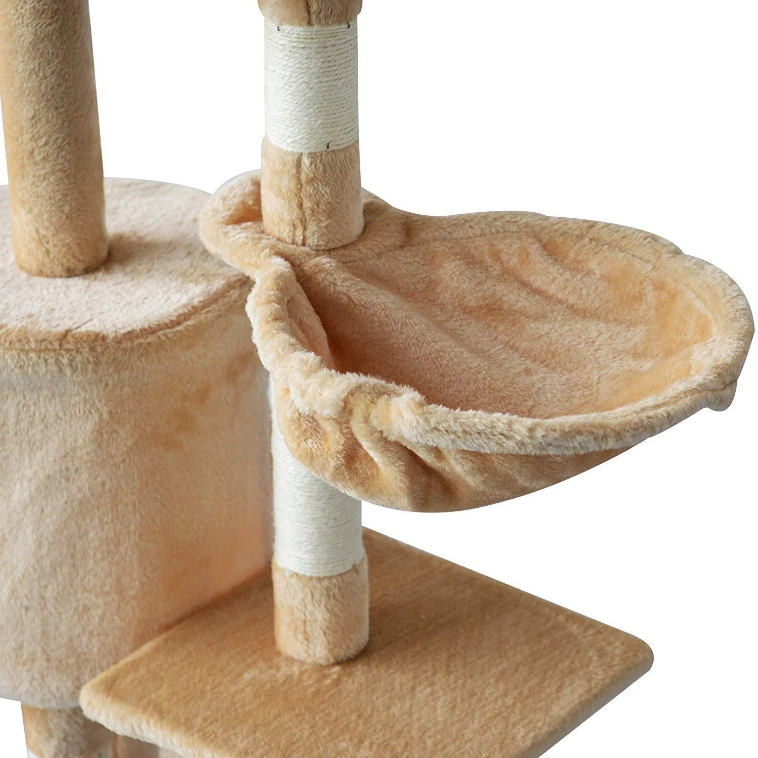 Katzenbaum Kratzbaum Katzenkratzbaum Kletterbaum 4 Spielzeug Beige - 8